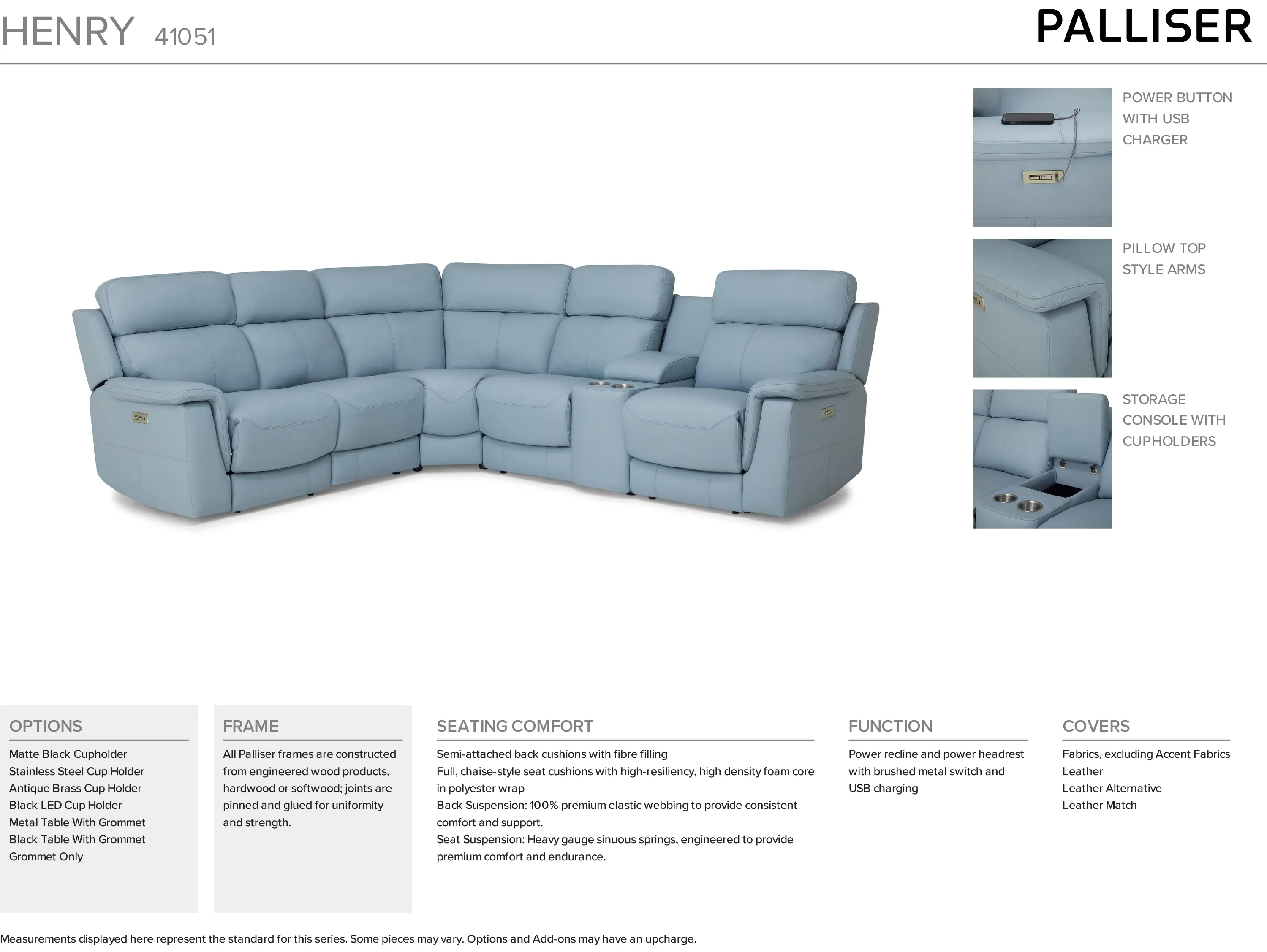 Henry 41051 Power Headrest Power Reclining Sectional (+100 leathers) 16 Henry 41051 Power Headrest Power Reclining Sectional (+100 leathers)