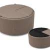 Mingle 77004-F4 Round Cocktail Ottoman with Wood Top (36") +200 colors