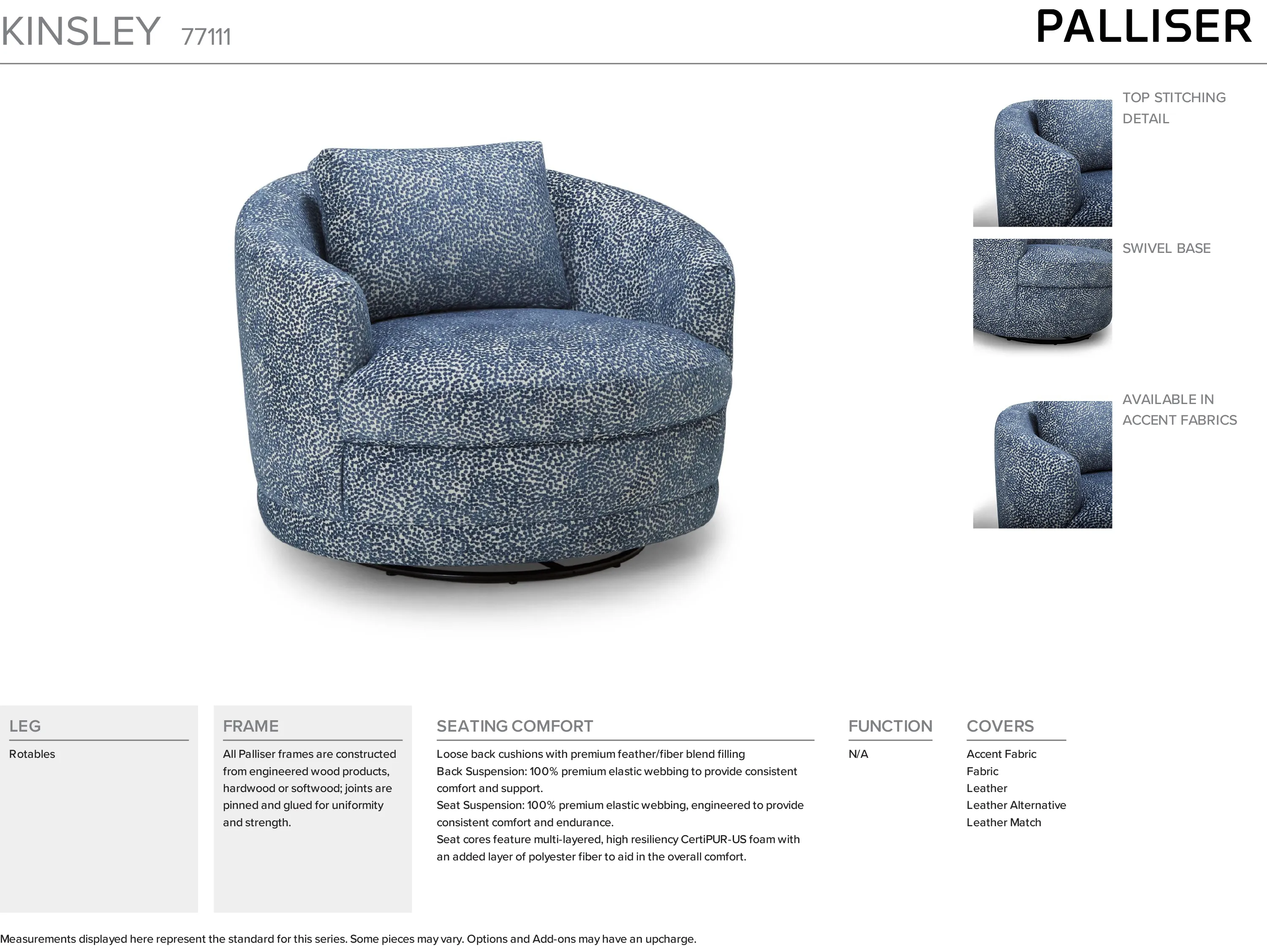 Kingsley 77111 Chair - swivel available (+100 leathers) 4 Kingsley 77111 Chair - swivel available (+100 leathers)