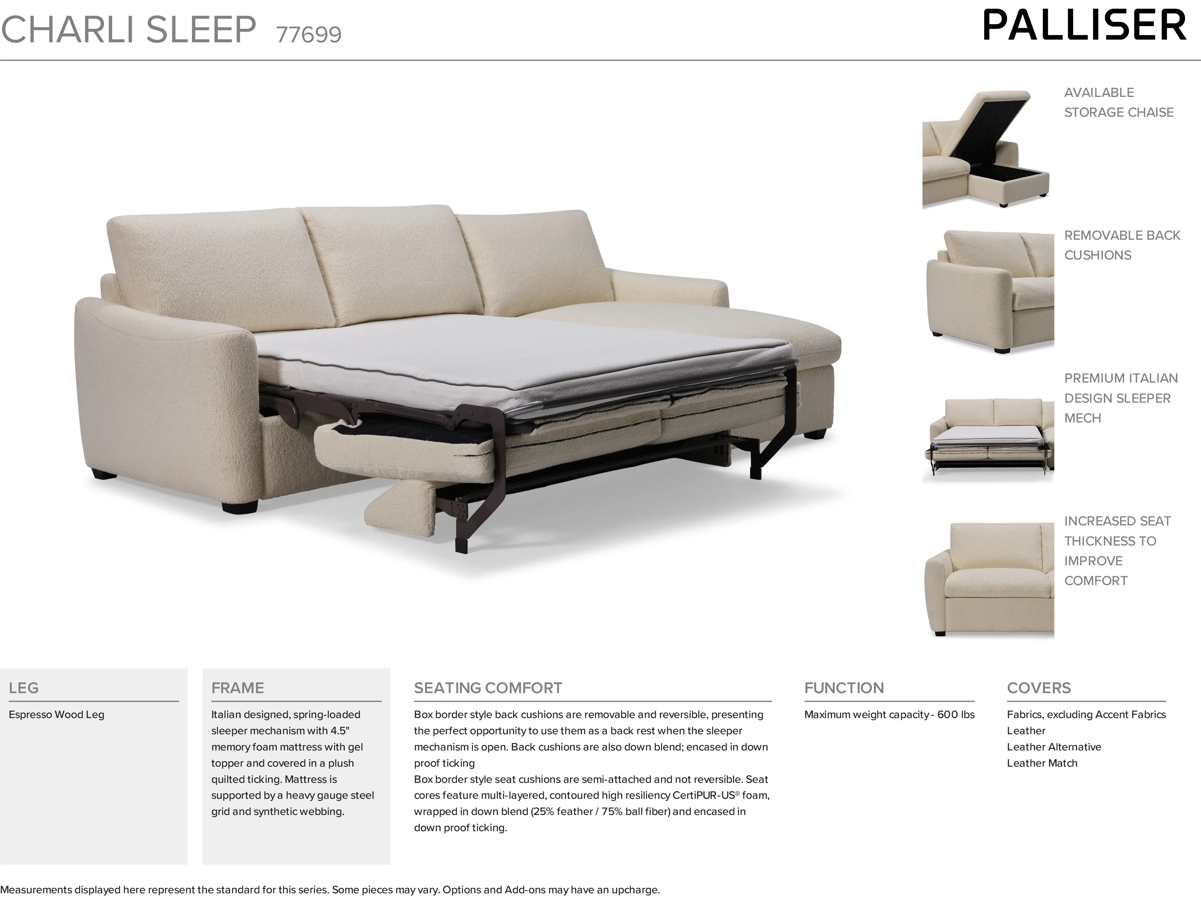 Charli 77747 Sleeper (twin, full or queen size) +100 leathers 16 Charli 77747 Sleeper (twin, full or queen size) +100 leathers