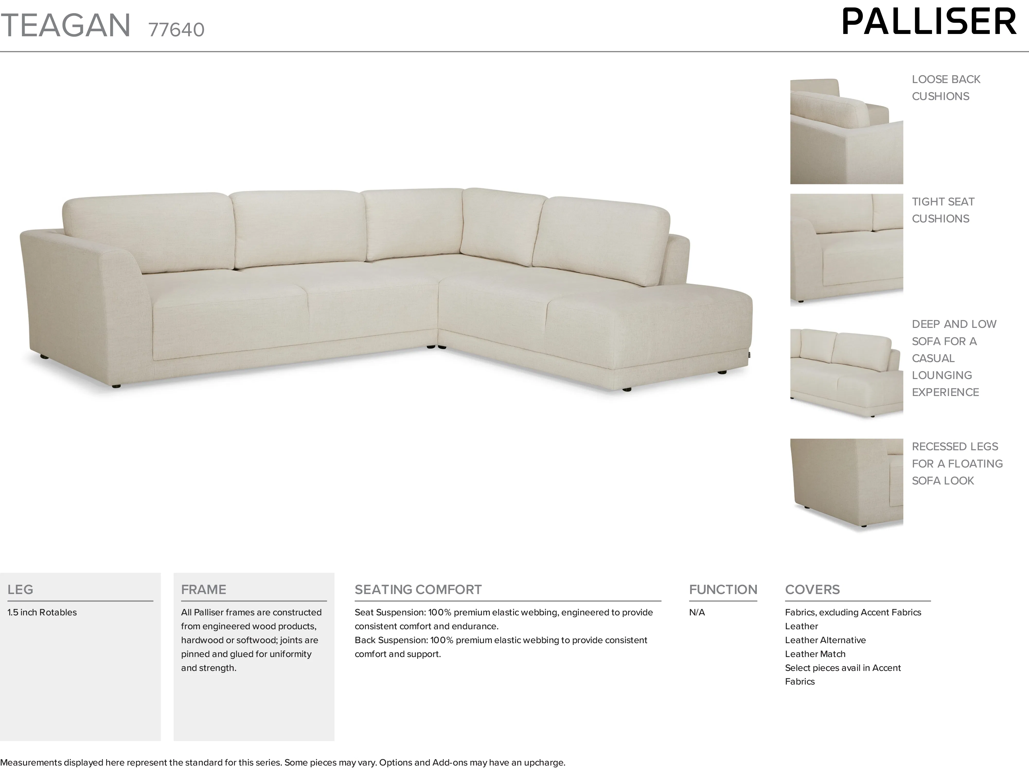 Teagan 77640 Sofa (89" or 91") +100 leathers 13 Teagan 77640 Sofa (89" or 91") +100 leathers