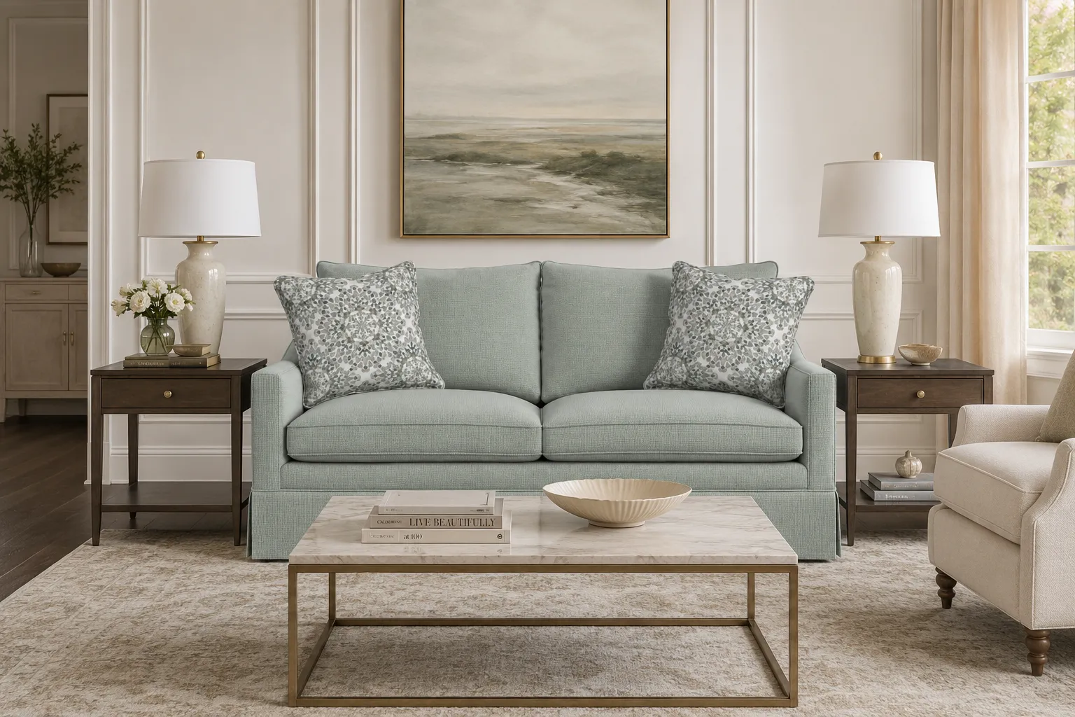 Eleanora 85" or 98" Skirted Sofa (+90 fabrics) 7572 10 Eleanora 85" or 98" Skirted Sofa (+90 fabrics) 7572