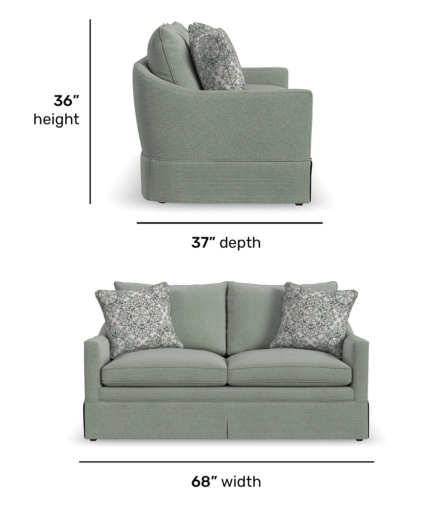 Eleanora 85" or 98" Skirted Sofa (+90 fabrics) 7572 11 Eleanora 85" or 98" Skirted Sofa (+90 fabrics) 7572