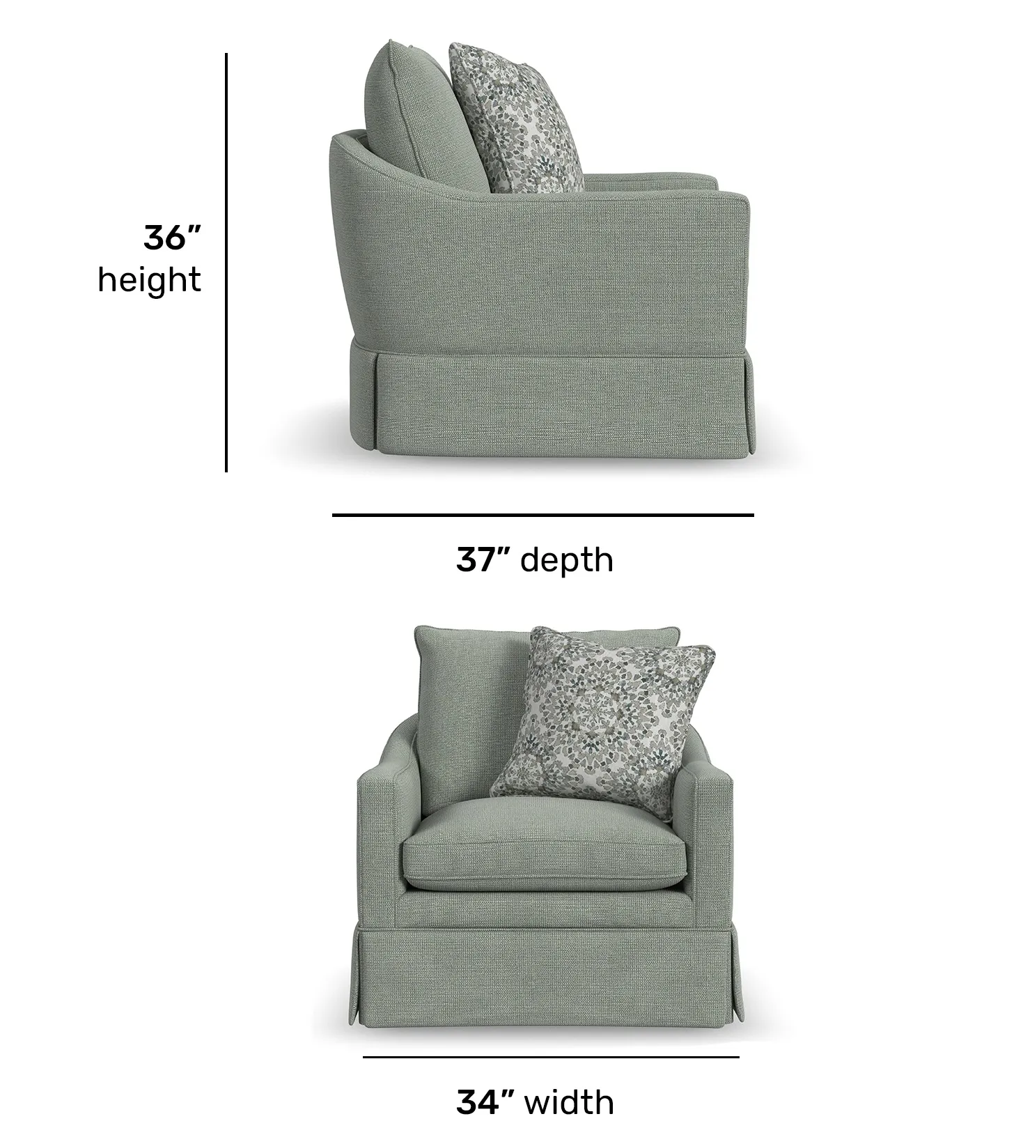 Eleanora 85" or 98" Skirted Sofa (+90 fabrics) 7572 17 Eleanora 85" or 98" Skirted Sofa (+90 fabrics) 7572