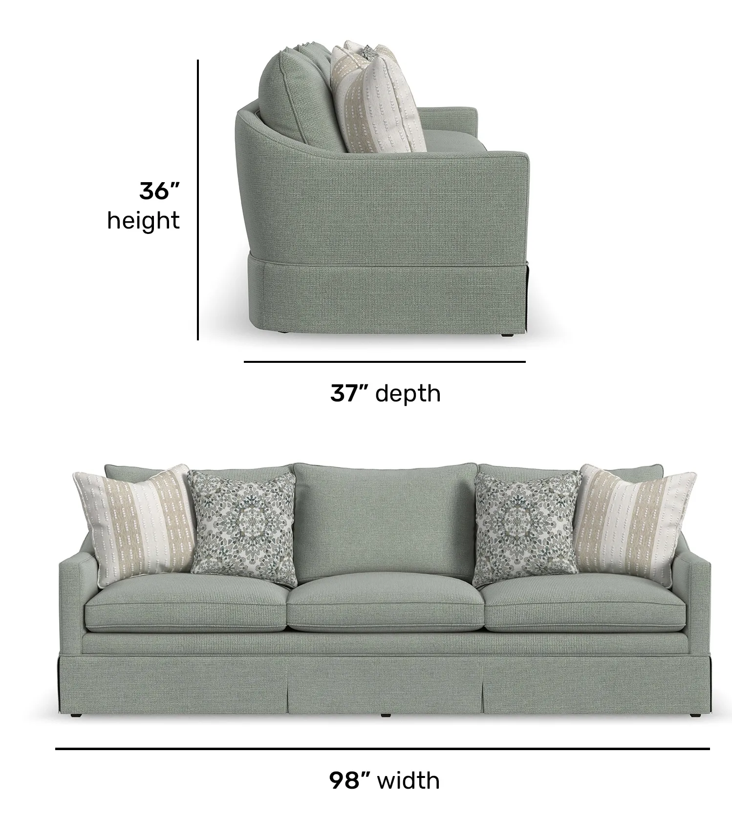 Eleanora 85" or 98" Skirted Sofa (+90 fabrics) 7572 6 Eleanora 85" or 98" Skirted Sofa (+90 fabrics) 7572