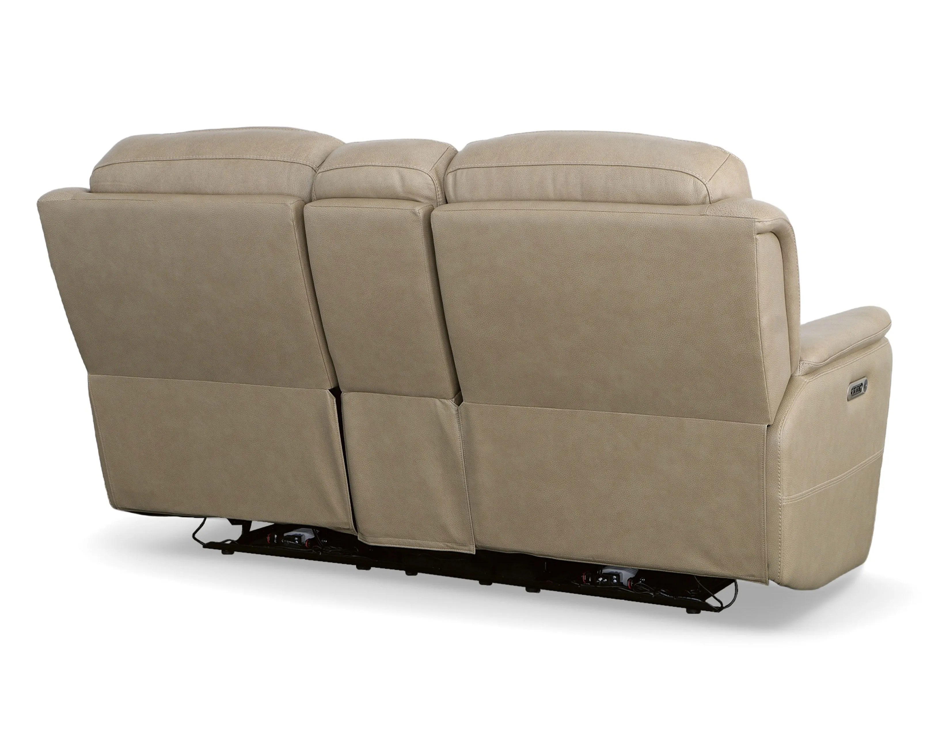 Crew Power Reclining Sofa with Power Headrests & Lumbar (Tan leather) 89" - in stock 17 Crew Power Reclining Sofa with Power Headrests & Lumbar (Tan leather) 89" - in stock