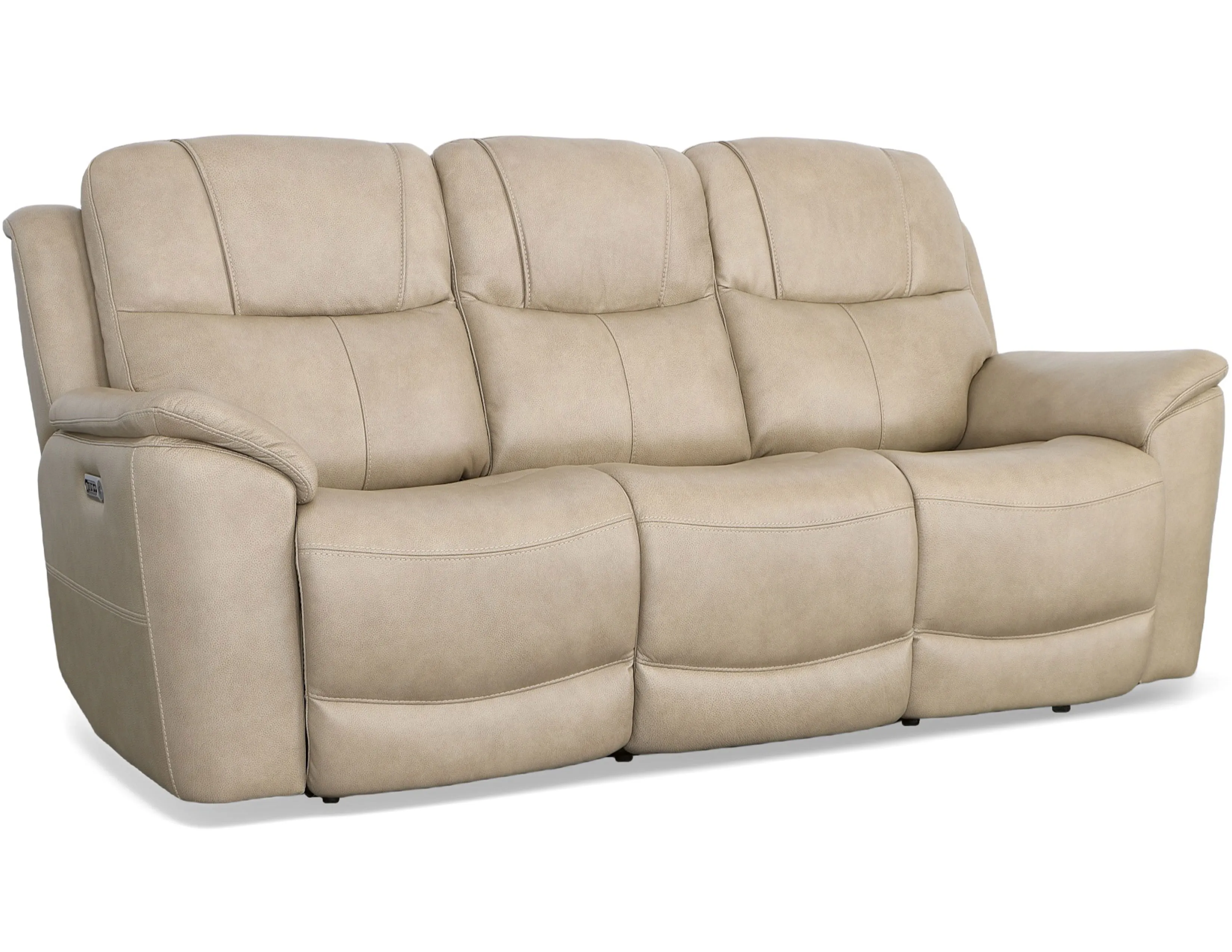 Crew Power Reclining Sofa with Power Headrests & Lumbar (Tan leather) 89" - in stock 2 Crew Power Reclining Sofa with Power Headrests & Lumbar (Tan leather) 89" - in stock