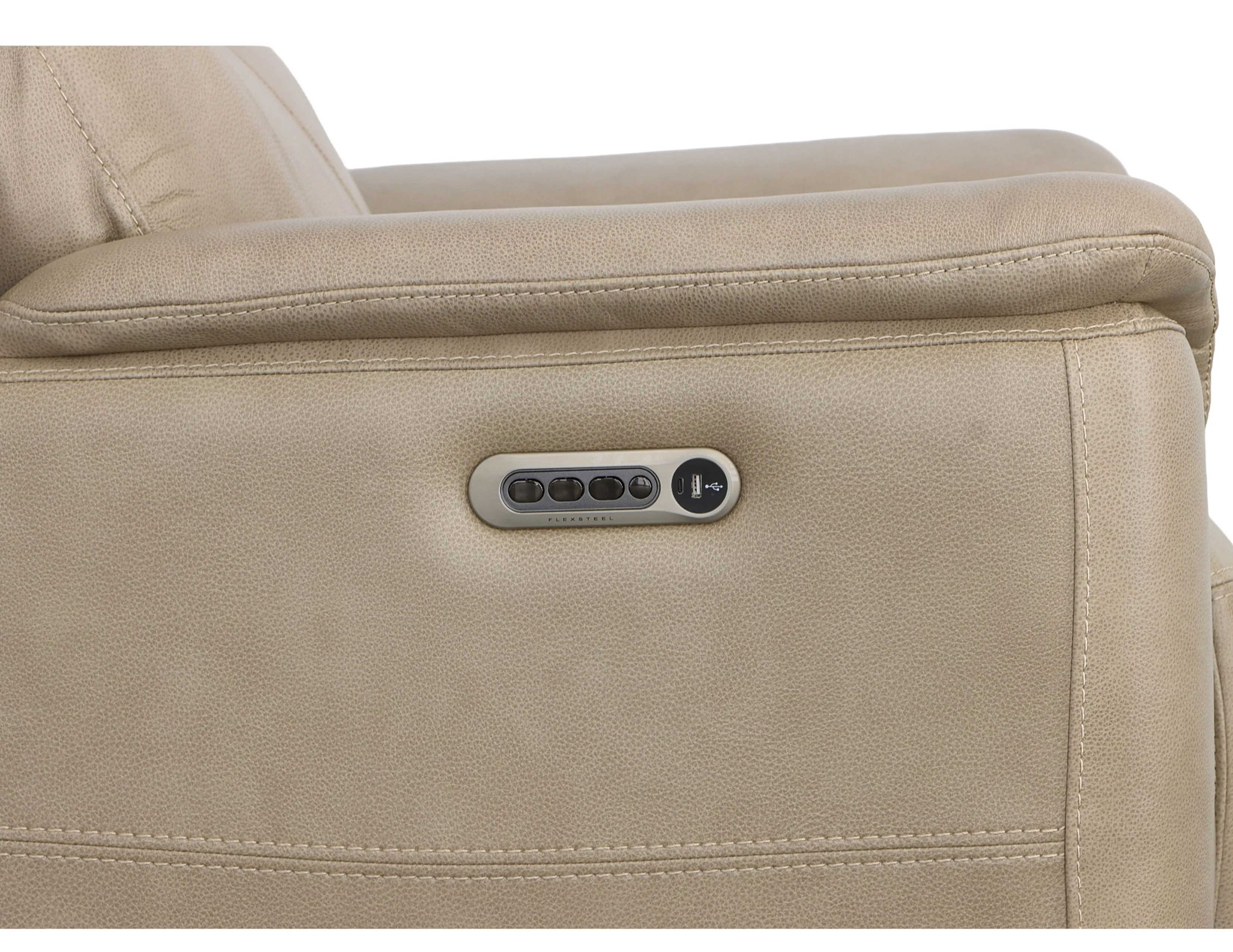 Crew Power Reclining Sofa with Power Headrests & Lumbar (Tan leather) 89" - in stock 25 Crew Power Reclining Sofa with Power Headrests & Lumbar (Tan leather) 89" - in stock