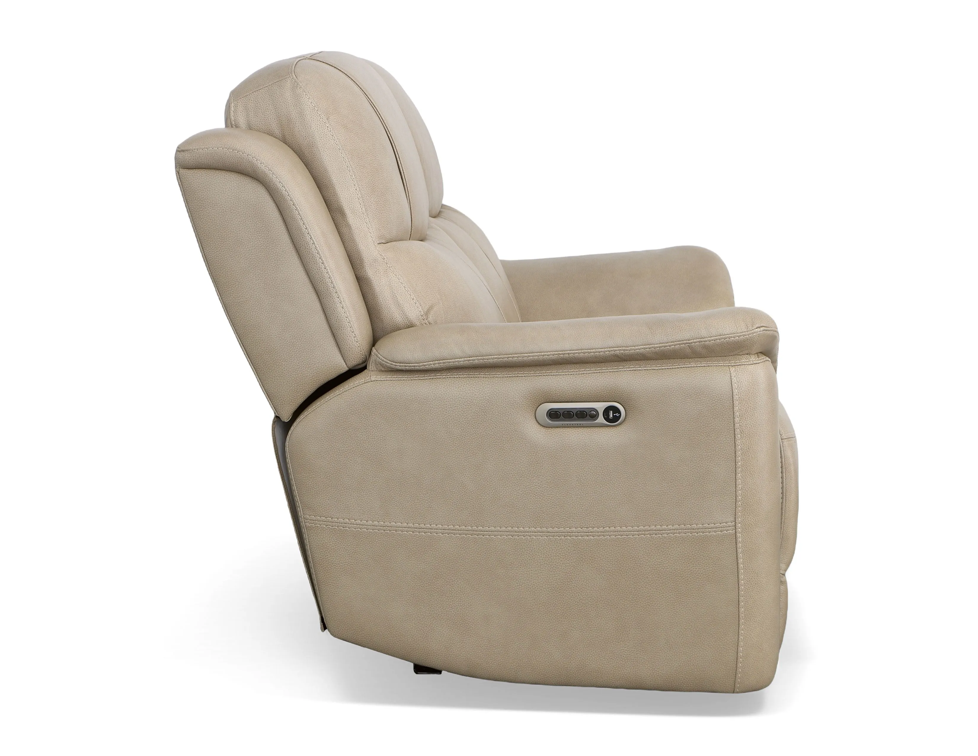 Crew Power Reclining Sofa with Power Headrests & Lumbar (Tan leather) 89" - in stock 33 Crew Power Reclining Sofa with Power Headrests & Lumbar (Tan leather) 89" - in stock