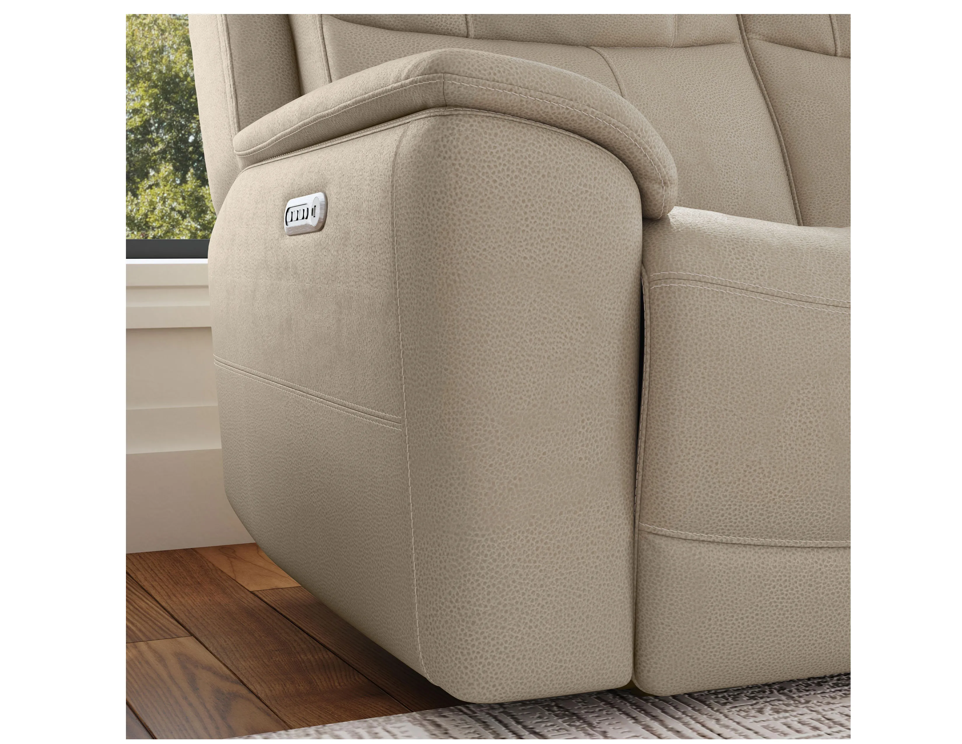 Crew Power Reclining Sofa with Power Headrests & Lumbar (Tan leather) 89" - in stock 8 Crew Power Reclining Sofa with Power Headrests & Lumbar (Tan leather) 89" - in stock