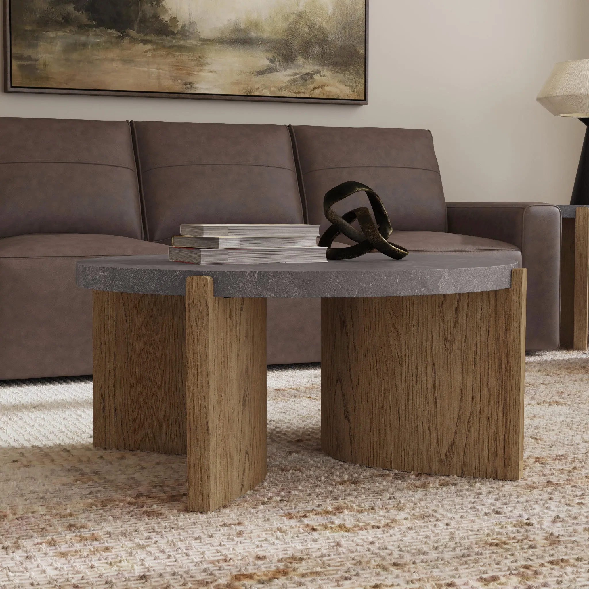 Eclipse Round Coffee Table Blue Stone