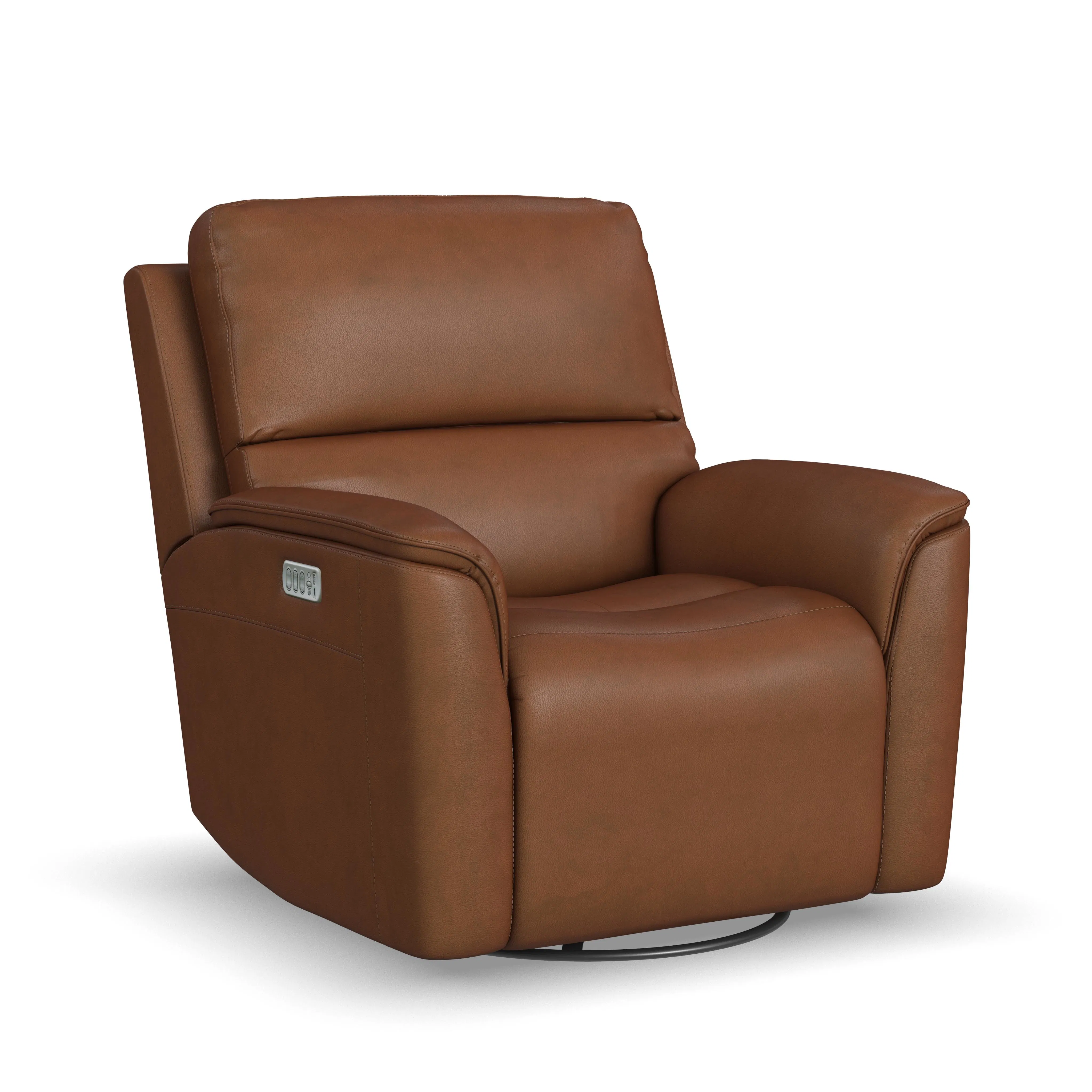 Henry Leather Triple Power Swivel Gliding Recliner w/ Heat and Massage