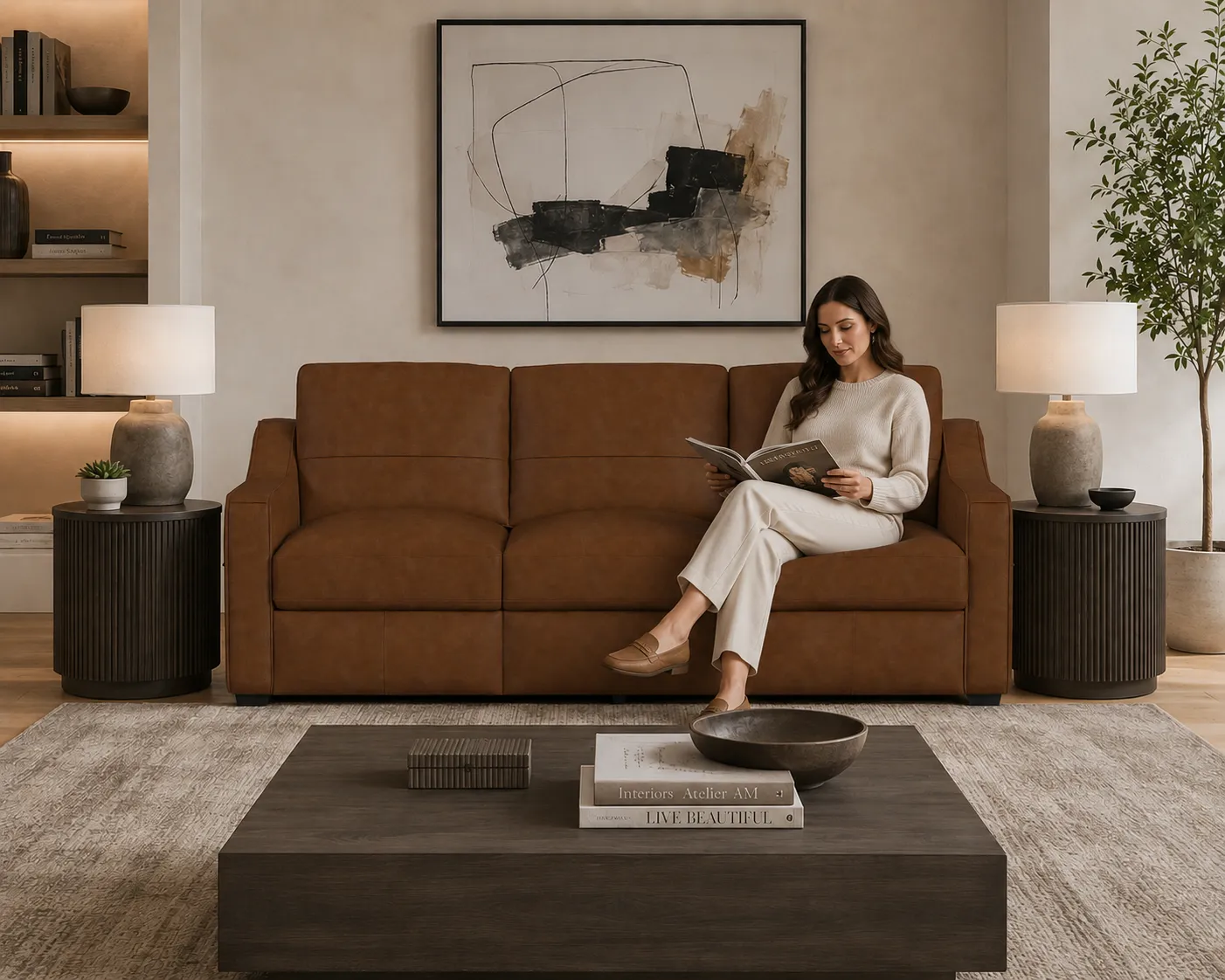 Hudson 98" Leather Sofa (2 colors) 3 Hudson 98" Leather Sofa (2 colors)