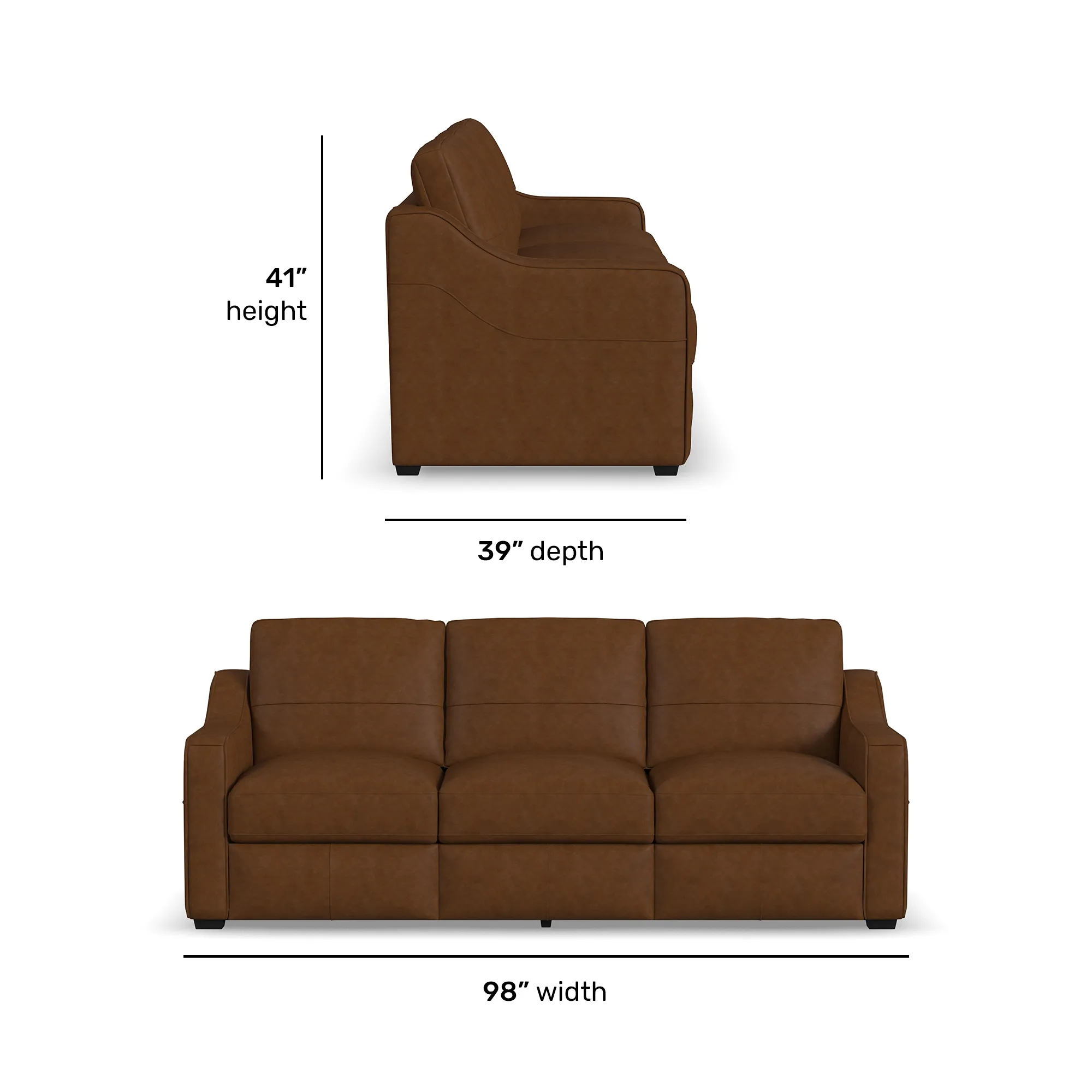 Hudson 98" Leather Sofa (2 colors) 6 Hudson 98" Leather Sofa (2 colors)