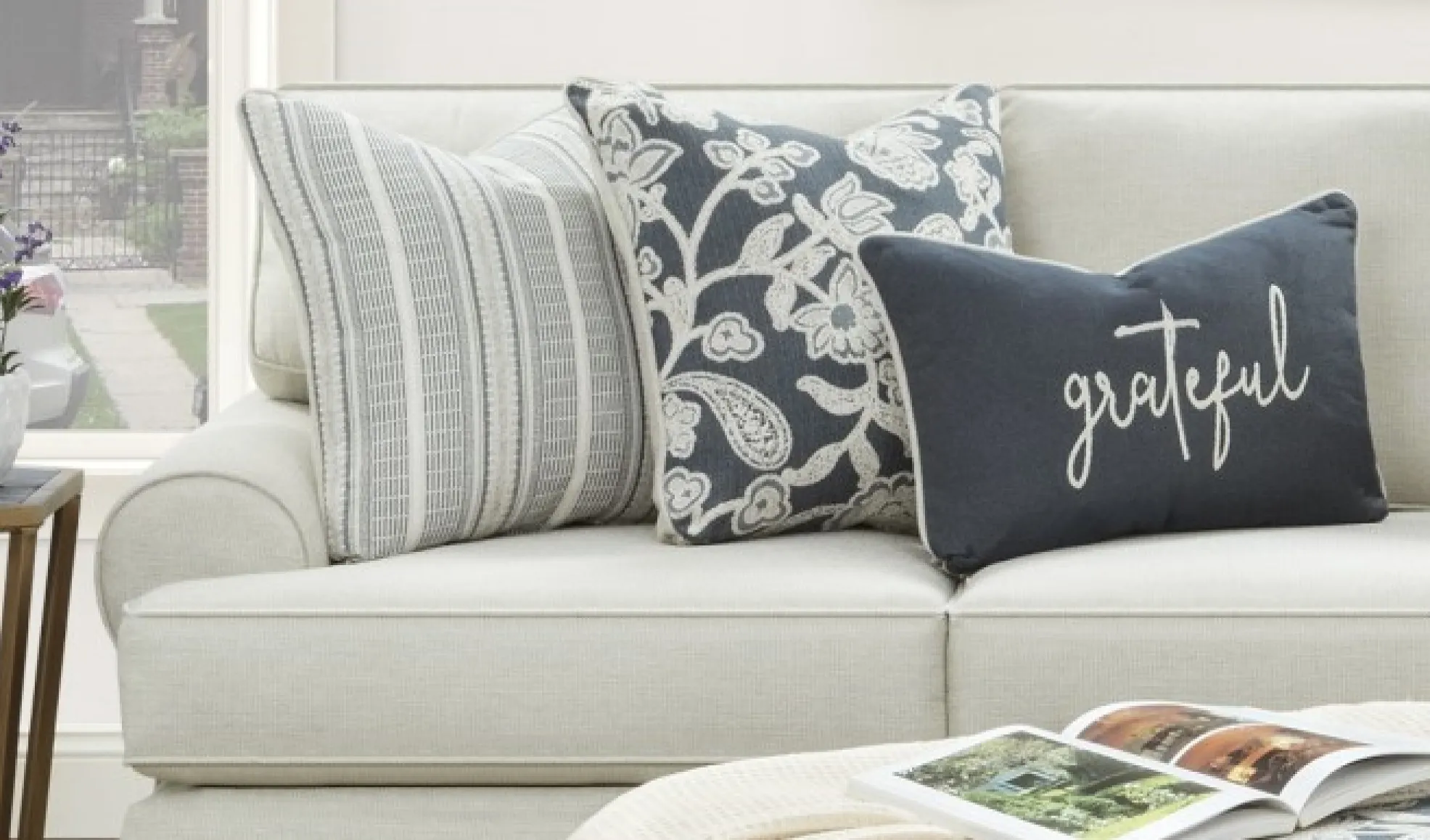 Awesome Oatmeal 88" Sofa (performance fabric) includes pillows 2 Awesome Oatmeal 88" Sofa (performance fabric) includes pillows