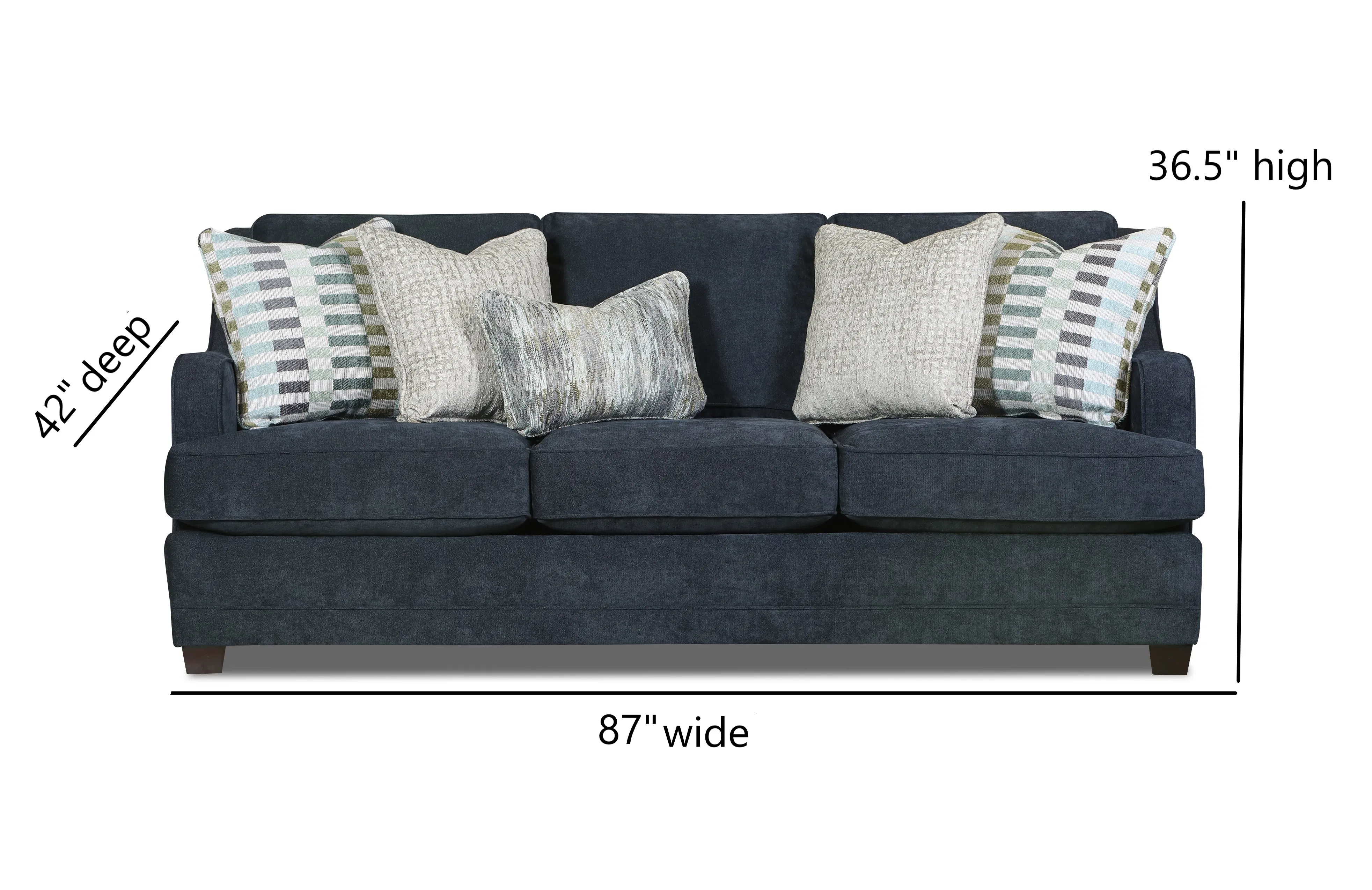 Elise Ink 87" Sofa - 7000-00KP (includes pillows) 2 Elise Ink 87" Sofa - 7000-00KP (includes pillows)