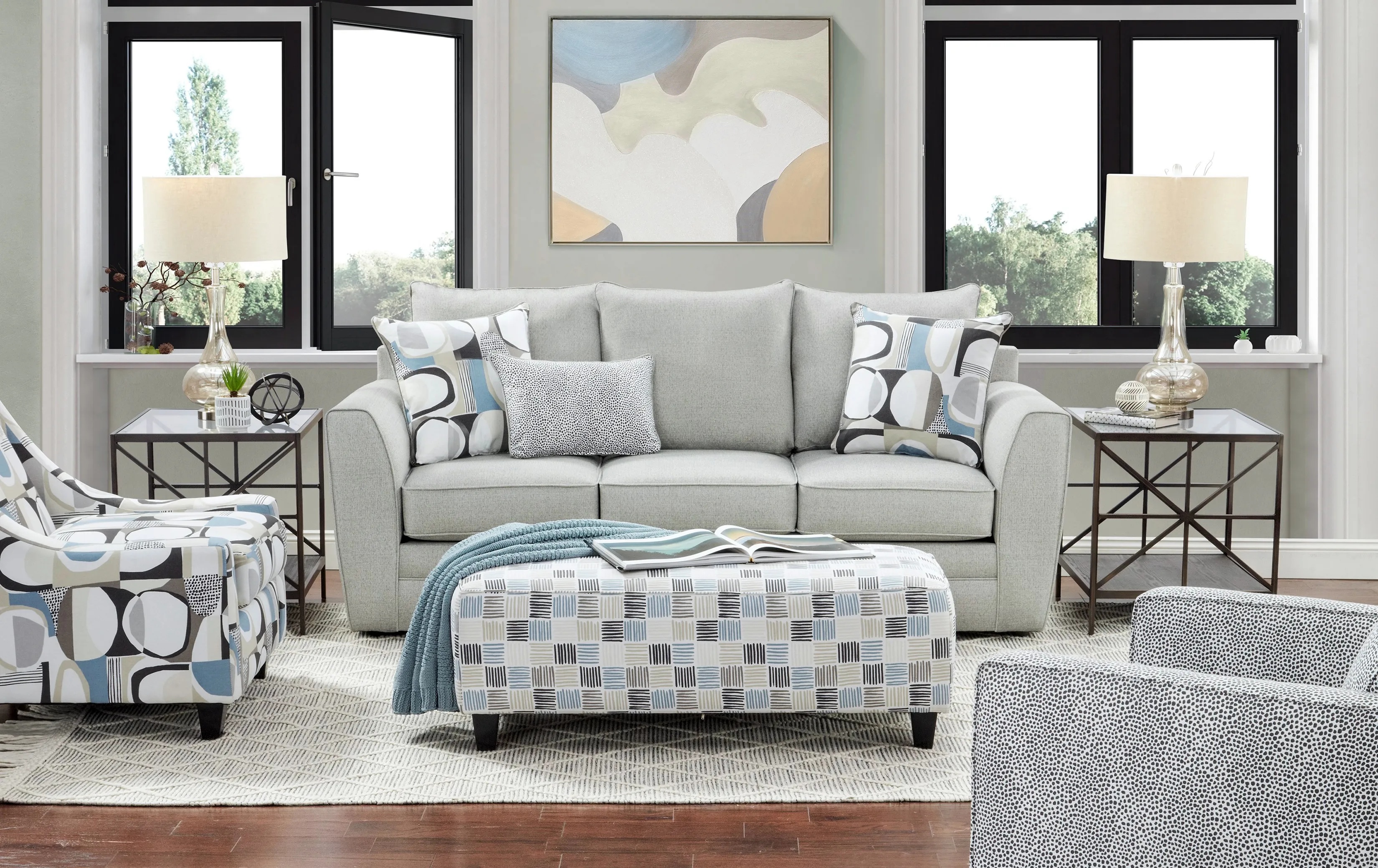 Max Gray 86" Sofa 3000-00KP (includes pillows) performance fabric) 4 Max Gray 86" Sofa 3000-00KP (includes pillows) performance fabric)