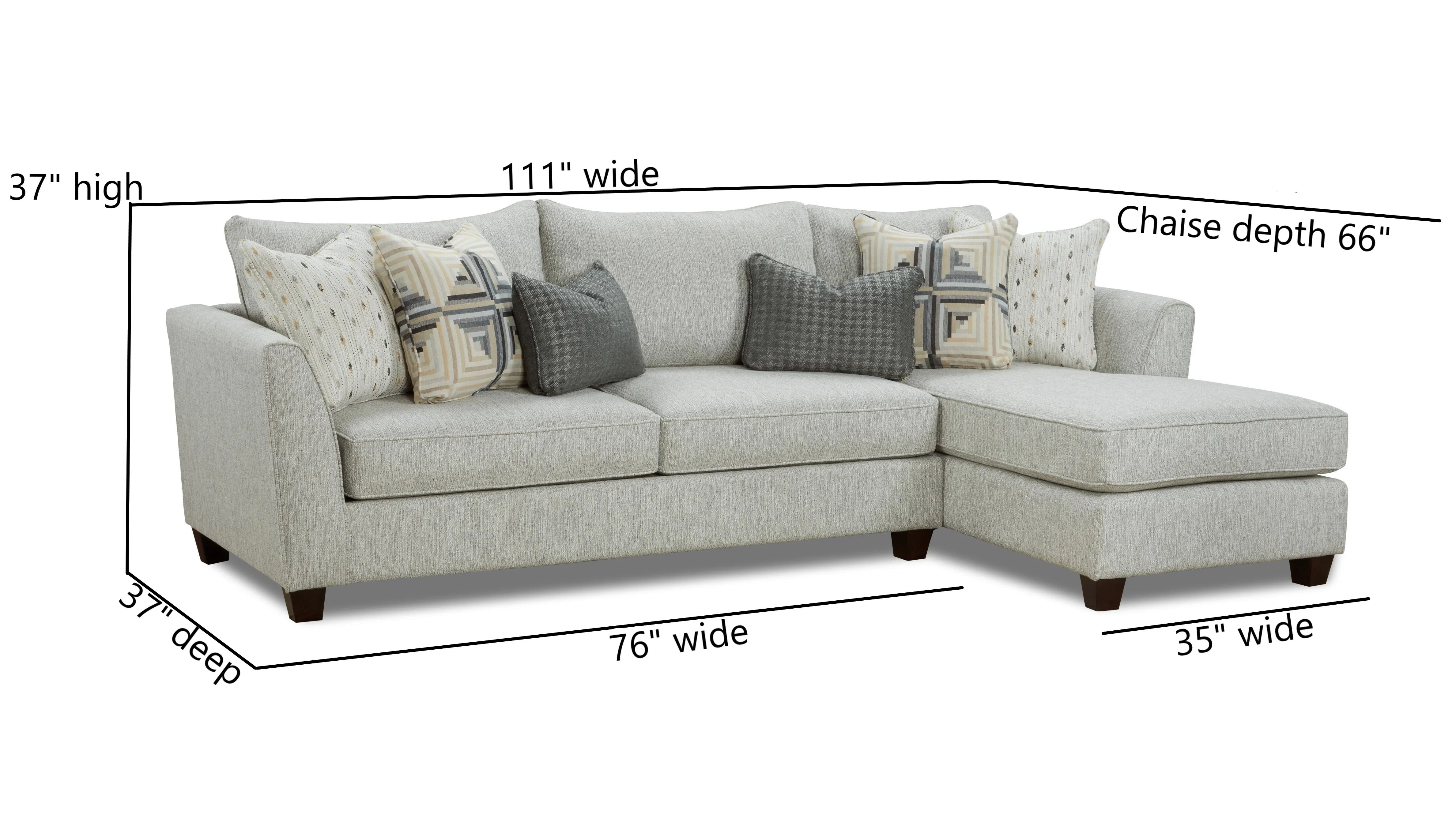 Palm Beach 114" Chaise Sofa Sectional (includes pillows) - performance fabric 2 Palm Beach 114" Chaise Sofa Sectional (includes pillows) - performance fabric
