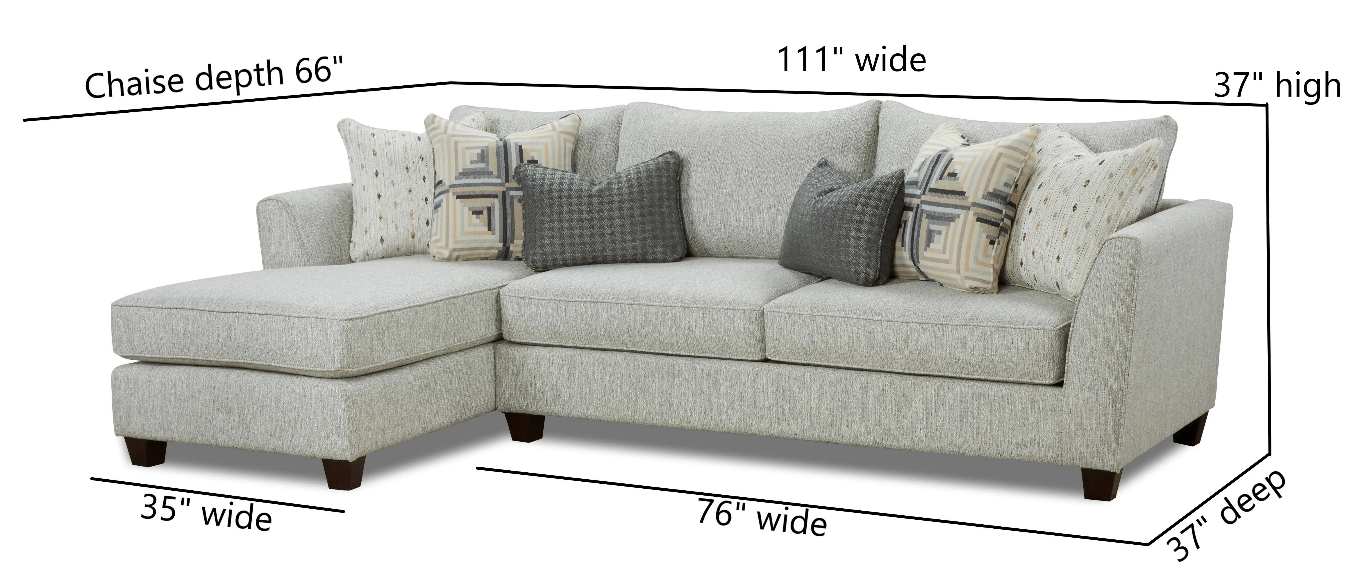 Palm Beach 114" Chaise Sofa Sectional (includes pillows) - performance fabric 4 Palm Beach 114" Chaise Sofa Sectional (includes pillows) - performance fabric
