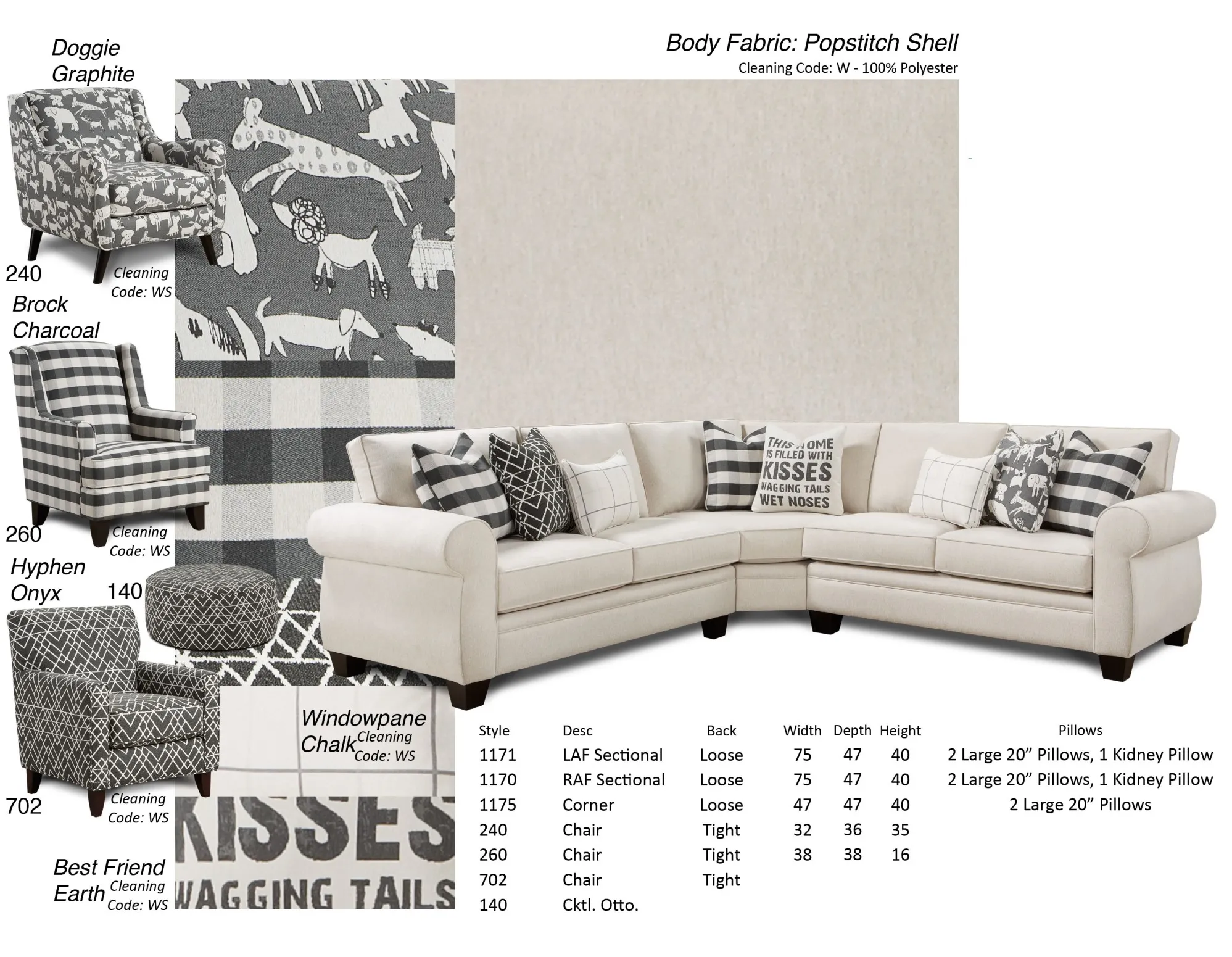 Popstitch Shell Three Piece Stationary Sectional (performance fabric) 122" x 122" 12 Popstitch Shell Three Piece Stationary Sectional (performance fabric) 122" x 122"