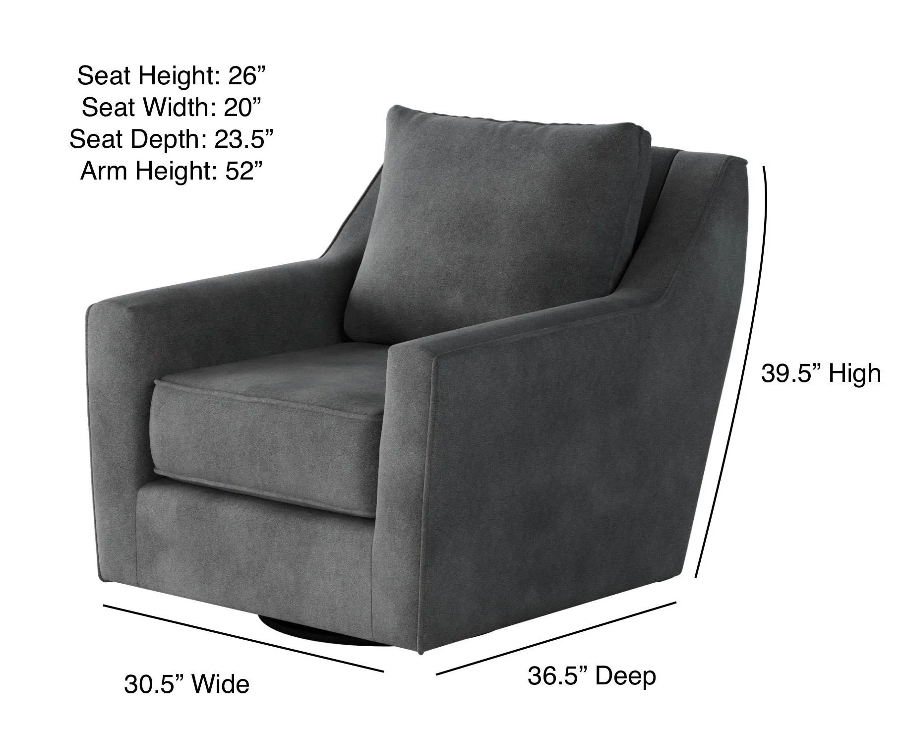 Bella Asphalt Accent Chair 01-02-C (swivel glider available) 5 Bella Asphalt Accent Chair 01-02-C (swivel glider available)