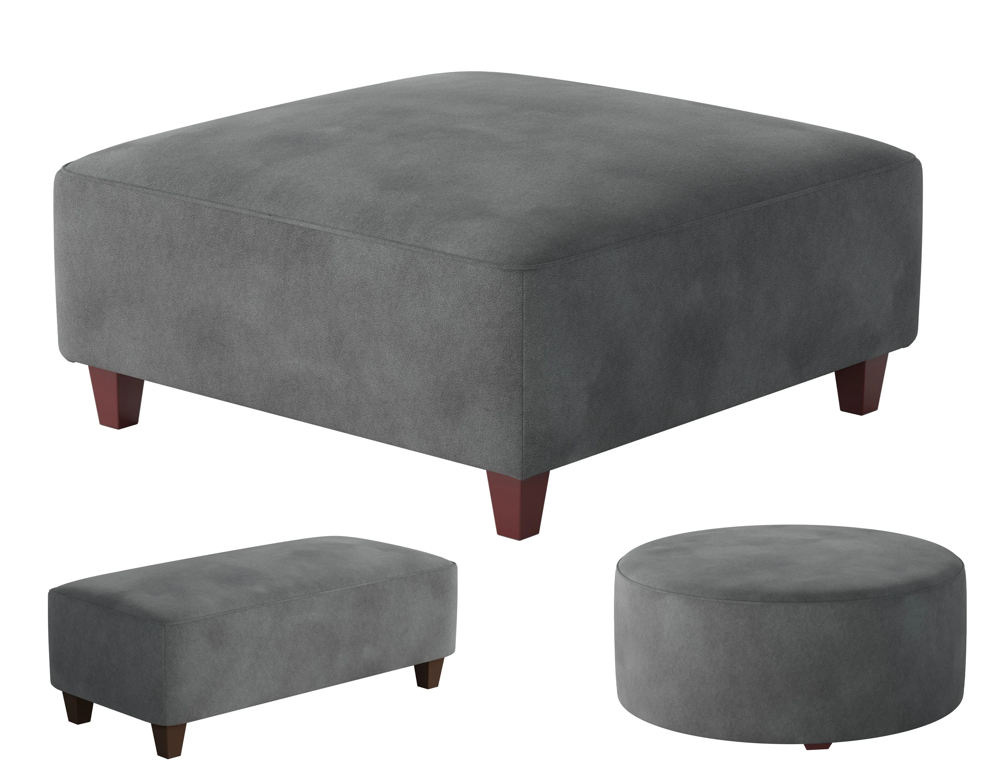 Bella Asphalt Cocktail Ottomans (square - round - rectangular) your choice 1 Bella Asphalt Cocktail Ottomans (square - round - rectangular) your choice