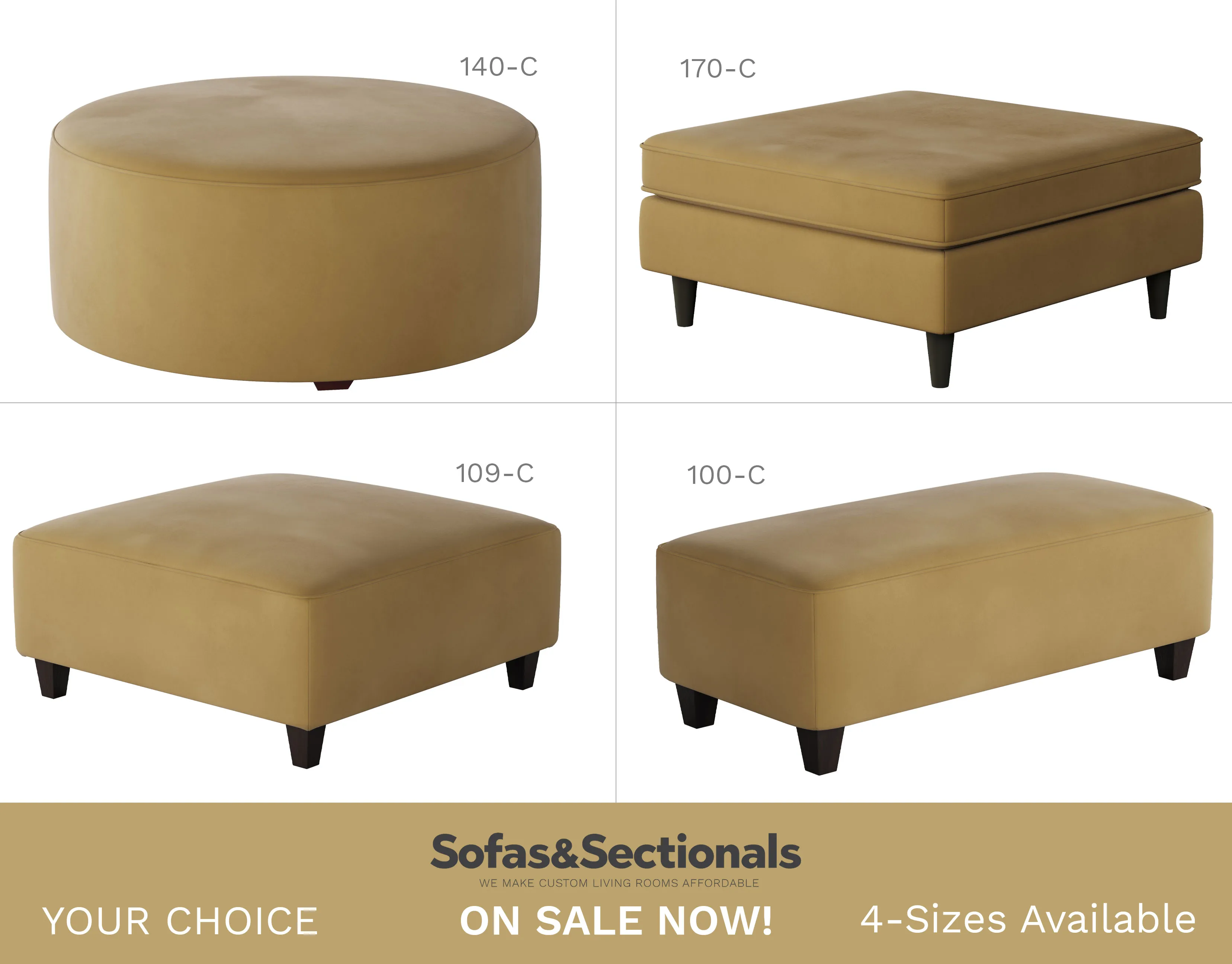 Bella Harvest Cocktail Ottomans (square - round - rectangular) your choice 1 Bella Harvest Cocktail Ottomans (square - round - rectangular) your choice