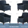 Bella Midnight Accent Chairs (six styles available)