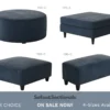 Bella Midnight Cocktail Ottomans (square - round - rectangular) your choice 5 Bella Midnight Cocktail Ottomans (square - round - rectangular) your choice