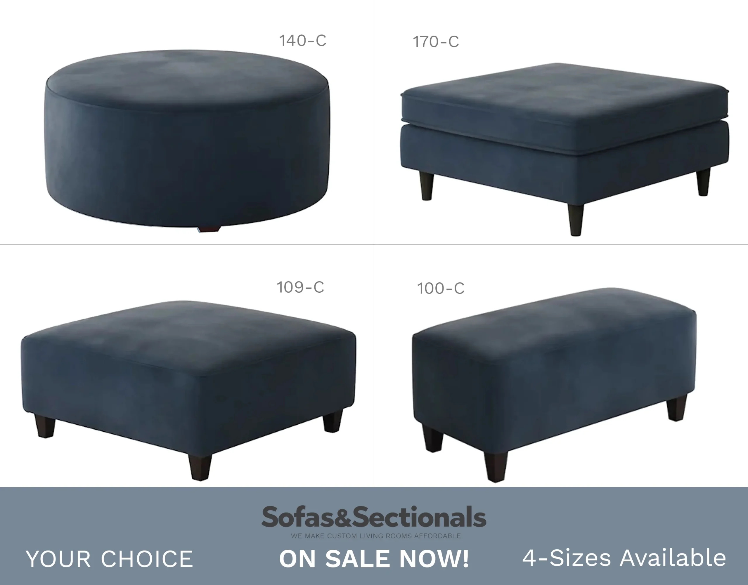 Bella Midnight Cocktail Ottomans (square - round - rectangular) your choice 1 Bella Midnight Cocktail Ottomans (square - round - rectangular) your choice