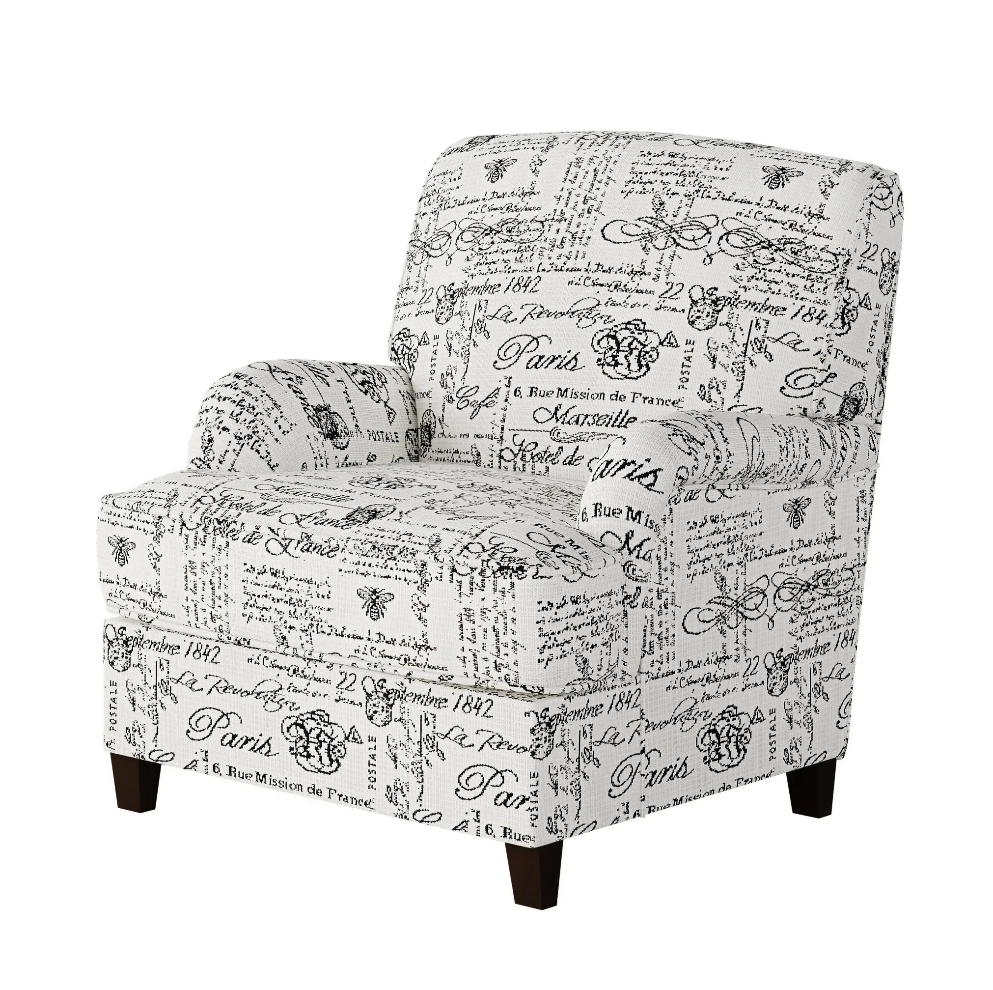 Francaise Ebony Accent Chair - 01-02-C (Performance fabric) 3 Francaise Ebony Accent Chair - 01-02-C (Performance fabric)
