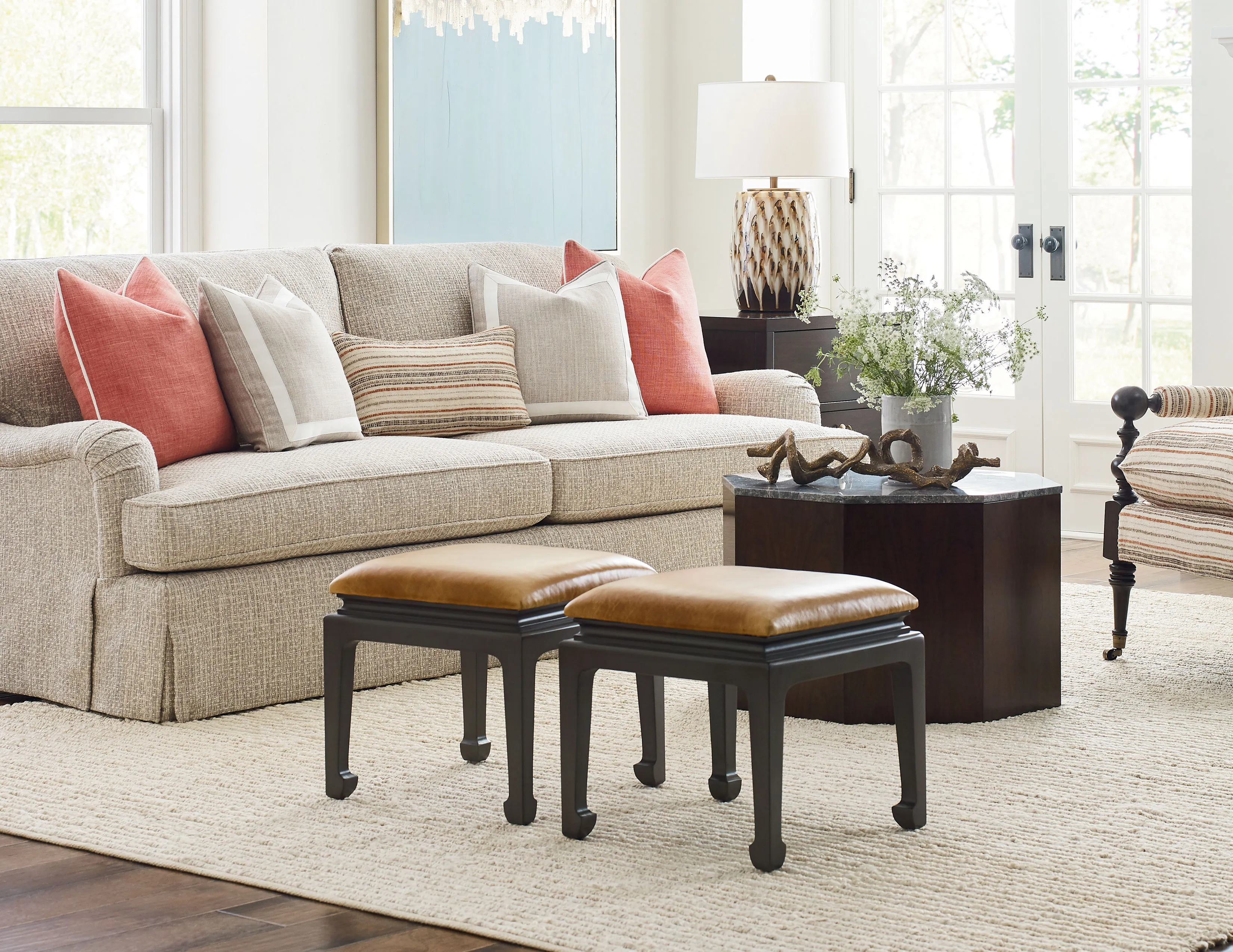 Imperial 18" Square Leather Ottoman (+45 leathers) 3 Imperial 18" Square Leather Ottoman (+45 leathers)