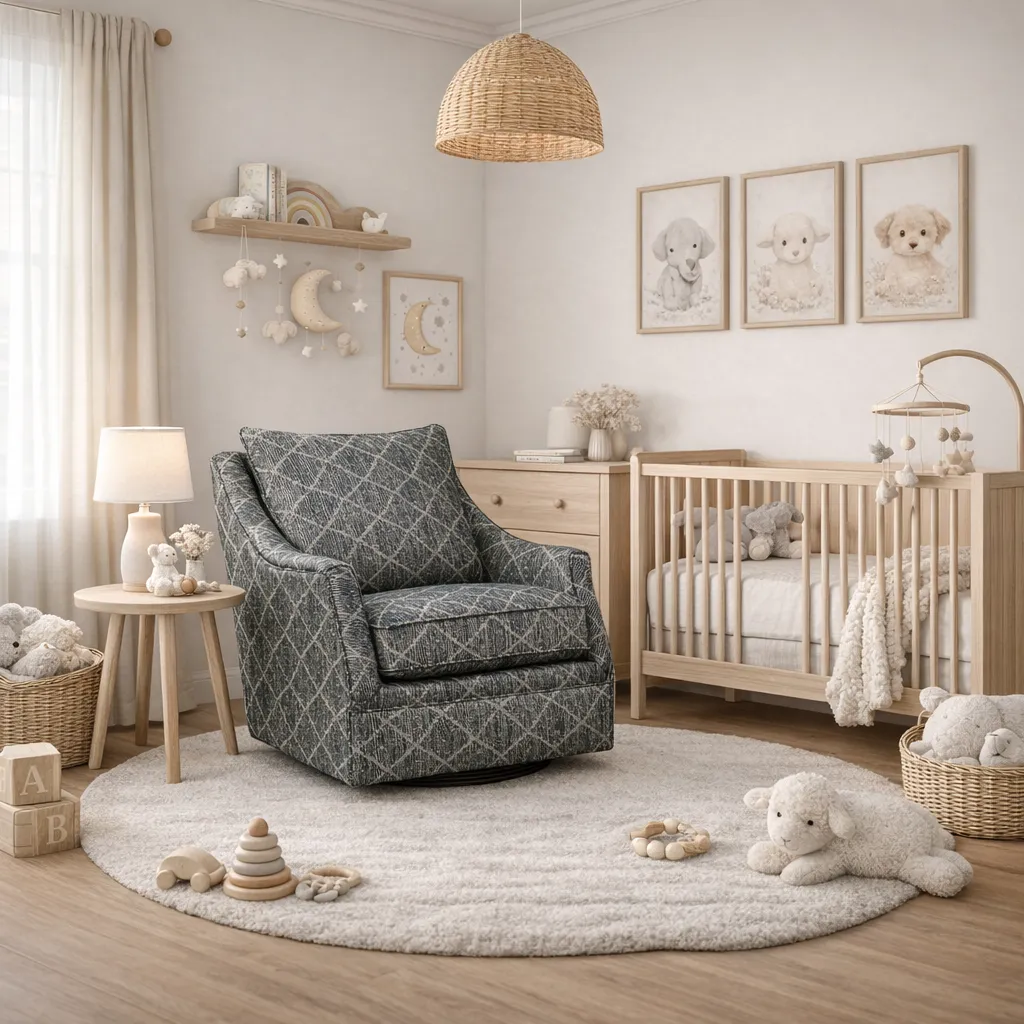 Nessa 2J00 Nursery Swivel Glider (+100 Standard and Performance Fabrics) 10 Nessa 2J00 Nursery Swivel Glider (+100 Standard and Performance Fabrics)