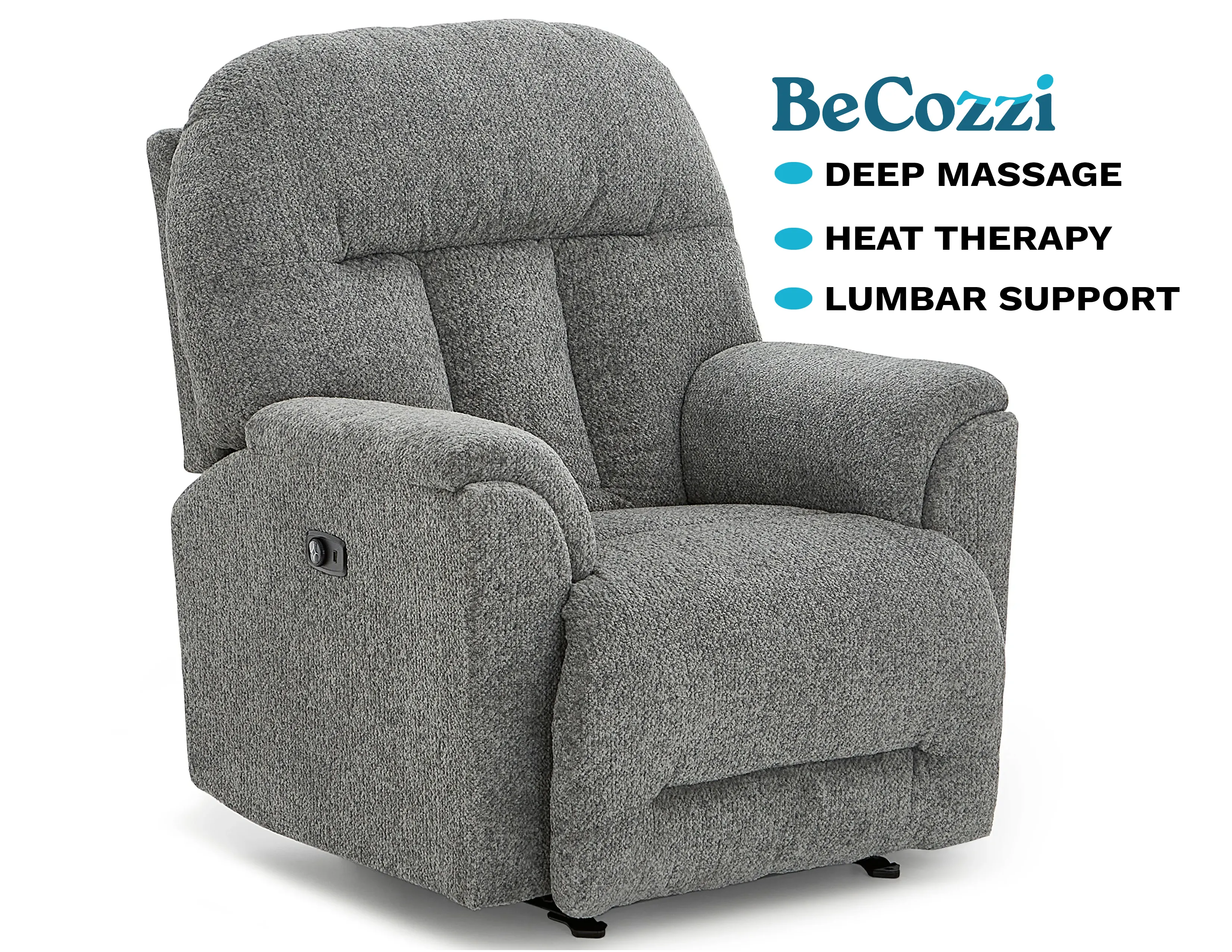 Suitably BeCozzi Triple Power Recliner w/Heat & Massage (+100 fabrics) 1 Suitably BeCozzi Triple Power Recliner w/Heat & Massage (+100 fabrics)