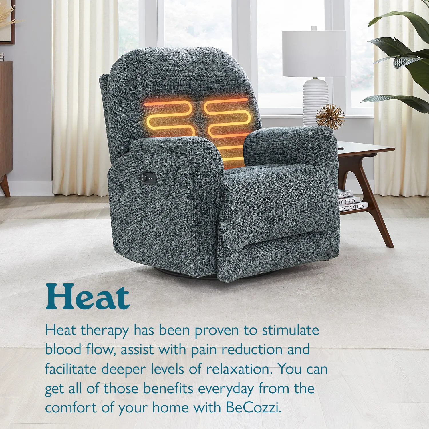 Suitably BeCozzi Triple Power Recliner w/Heat & Massage (Swivel Available) 14 Suitably BeCozzi Triple Power Recliner w/Heat & Massage (Swivel Available)