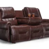 Genet Leather Double Reclining Sofa w/ Dropdown Table (+30 leathers) 85" 24 Genet Leather Double Reclining Sofa w/ Dropdown Table (+30 leathers) 85"