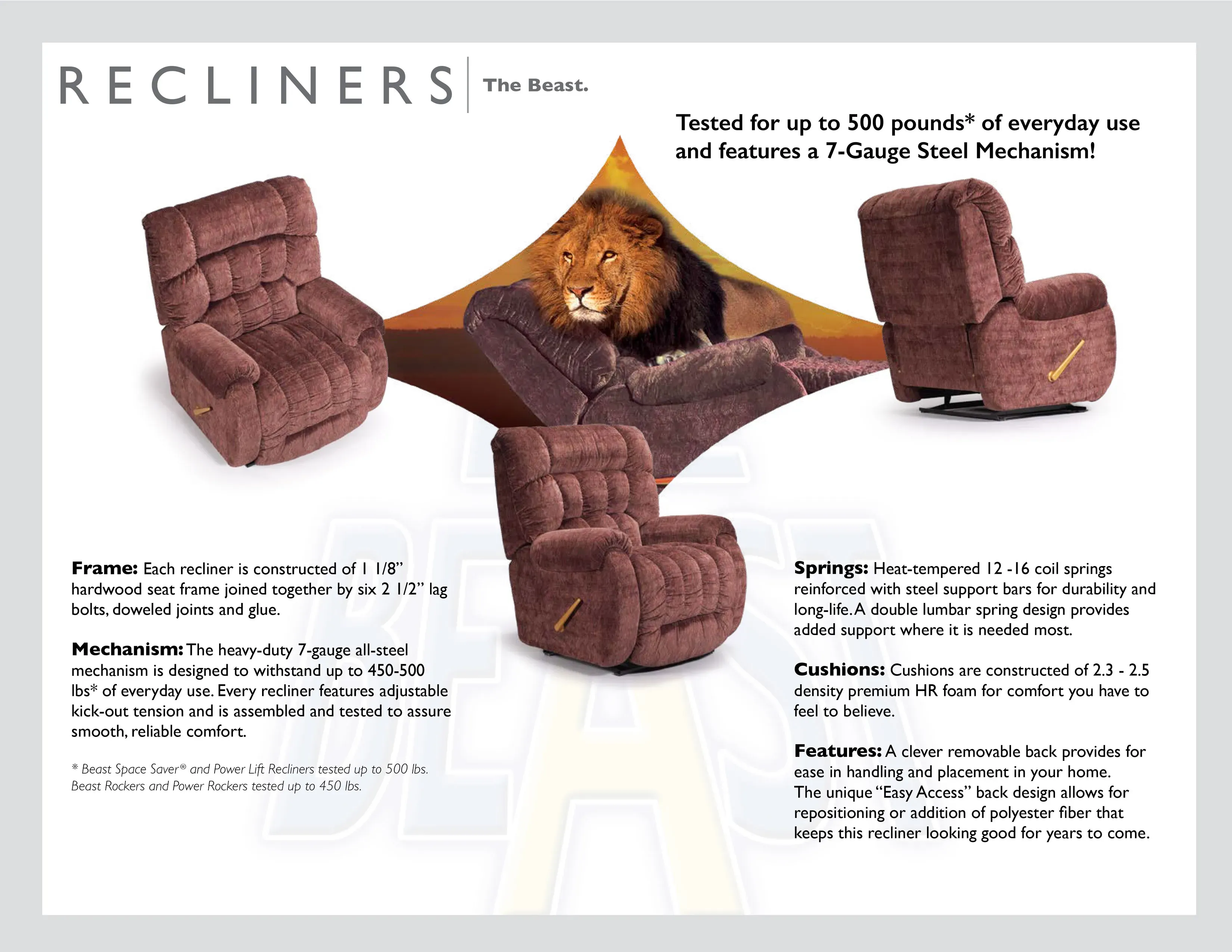 Gigantor Medical Grade Vinyl Big Man's Recliner (Rated 500 Pounts) 7 colors 8 Gigantor Medical Grade Vinyl Big Man's Recliner (Rated 500 Pounts) 7 colors