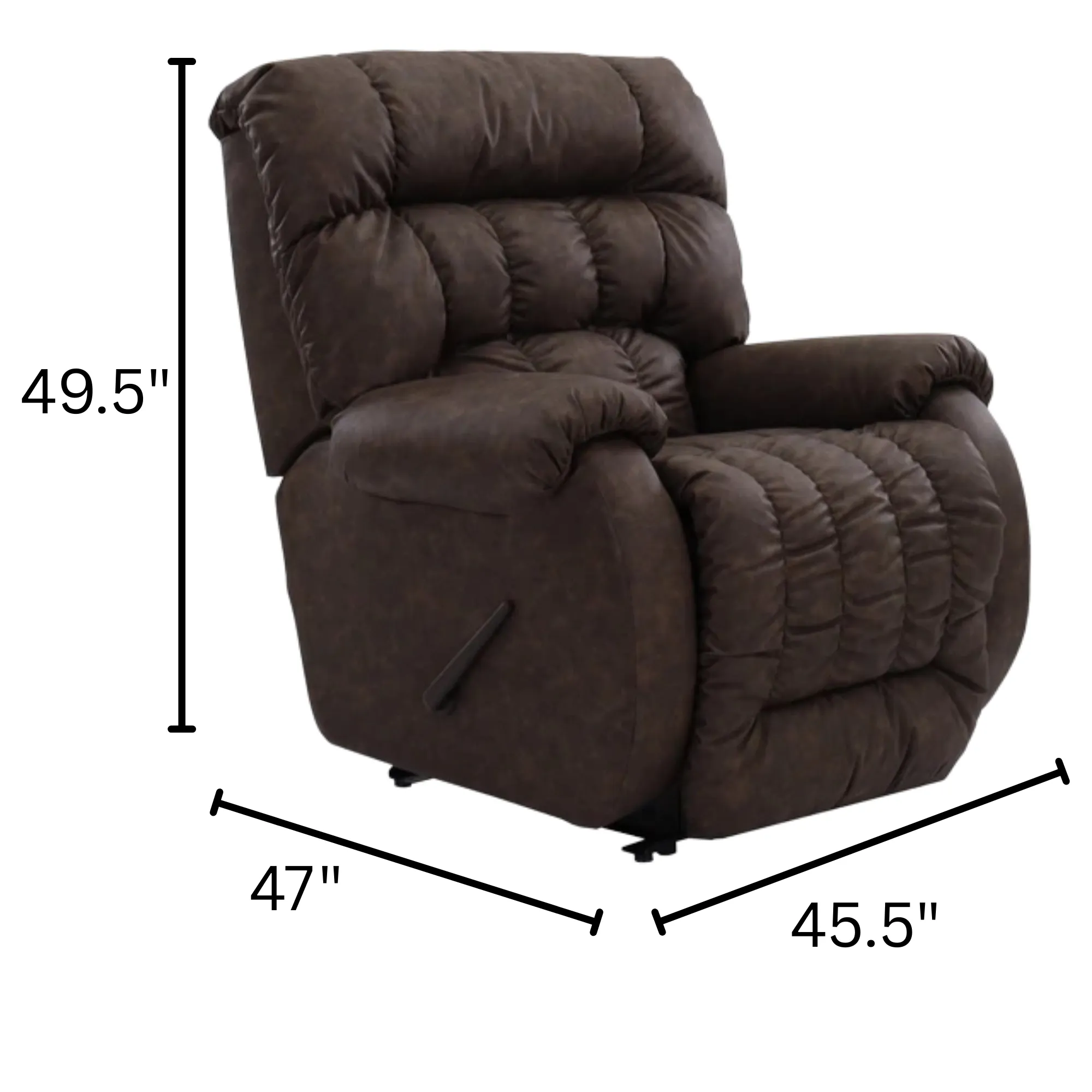 Rake Beast Big & Tall Walnut Faux Leather Recliner (Rated 500lbs) SPECIAL PURCHASE 7 Rake Beast Big & Tall Walnut Faux Leather Recliner (Rated 500lbs) SPECIAL PURCHASE