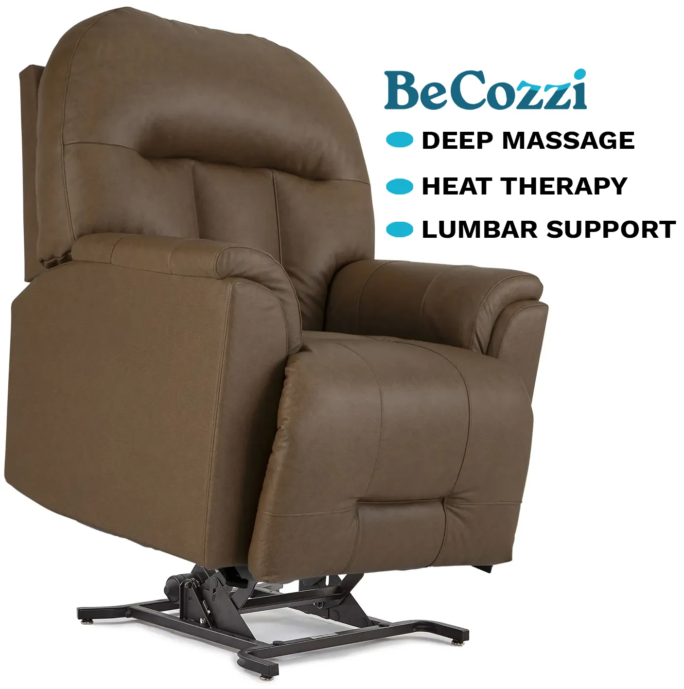 Suitably BeCozzi Triple Power Leather Lift Recliner w/Heat & Massage (+46 leathers) 350 Pounds