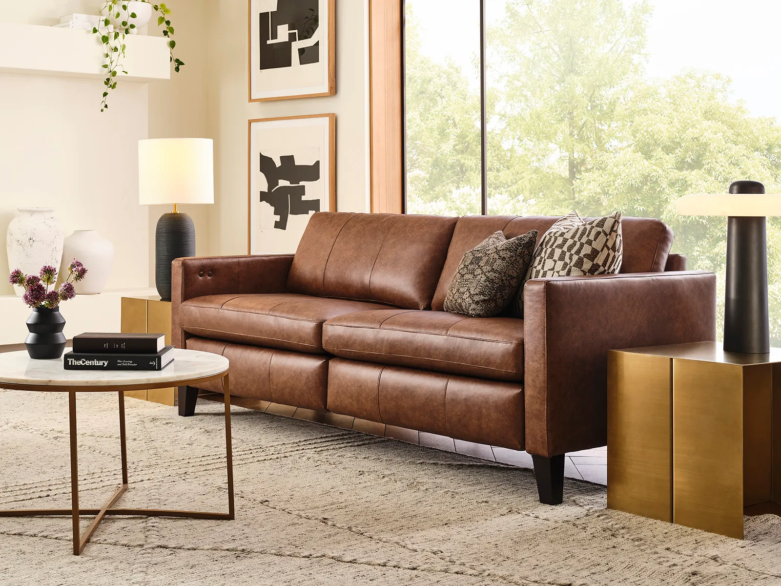 Traftly 82" Mid-Century Power Incliner Leather Sofa (+40 leathers) 10 Traftly 82" Mid-Century Power Incliner Leather Sofa (+40 leathers)