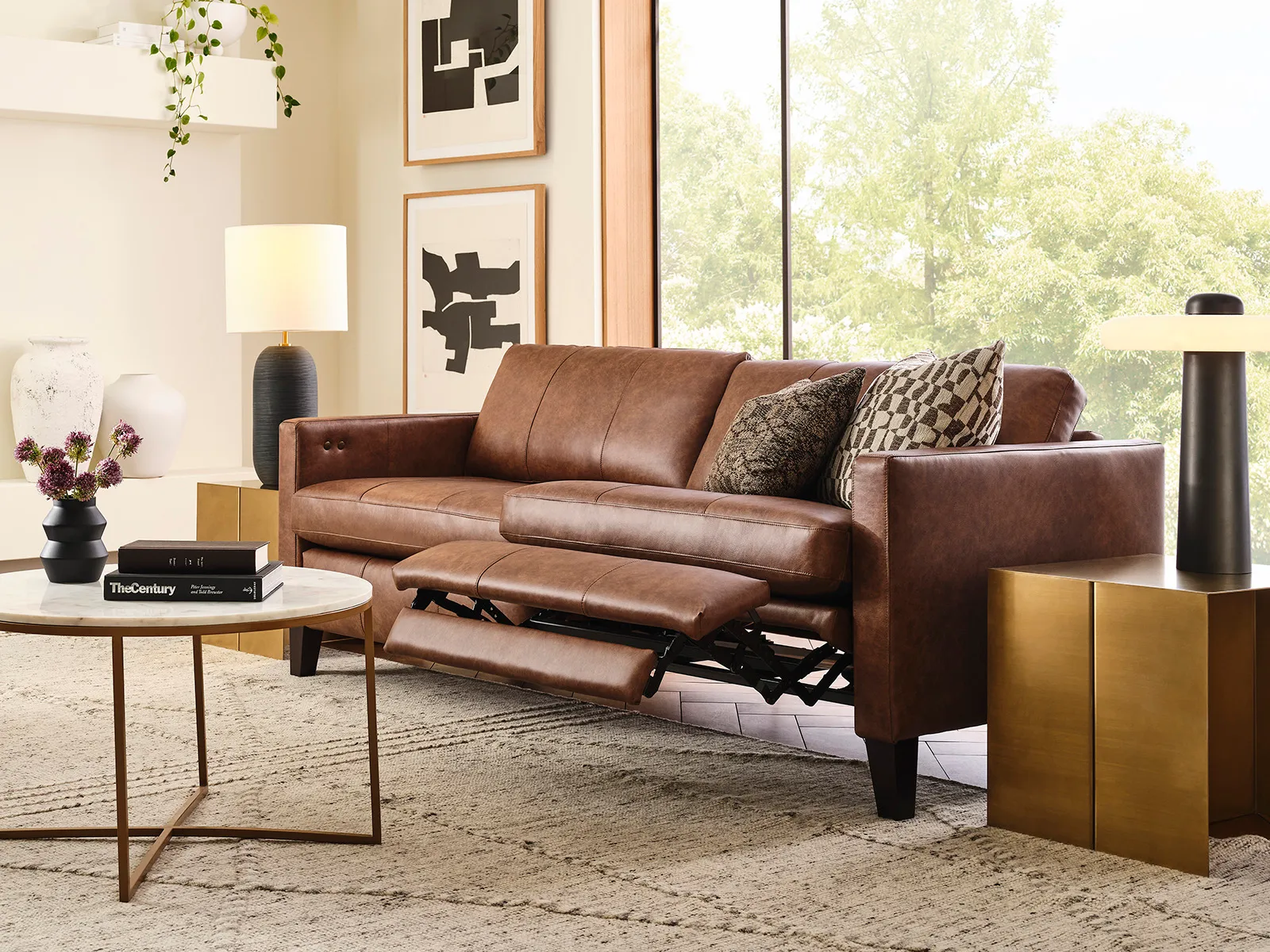 Traftly 82" Mid-Century Power Incliner Leather Sofa (+40 leathers) 6 Traftly 82" Mid-Century Power Incliner Leather Sofa (+40 leathers)
