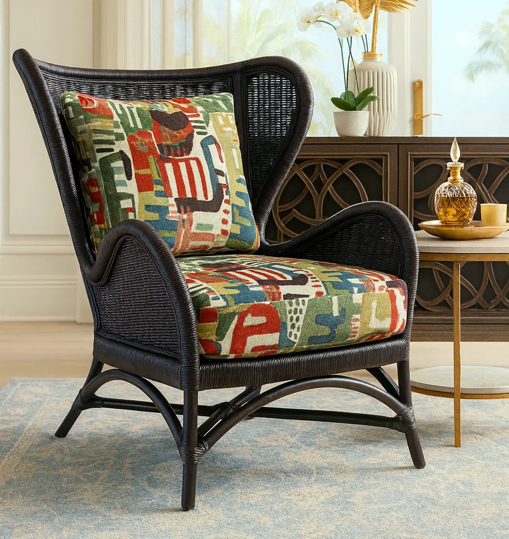 Aurora Rattan Accent Chair Black (+28 finishes +69 fabrics) 1 Aurora Rattan Accent Chair Black (+28 finishes +69 fabrics)