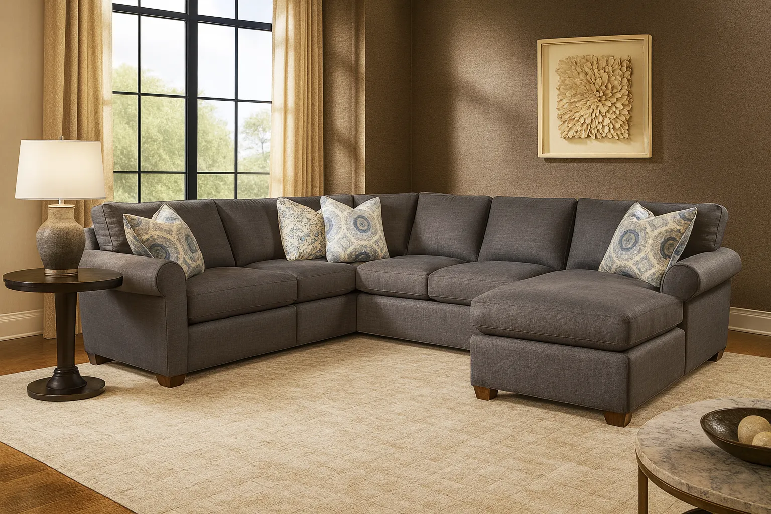 Bedford Four Piece Chaise Sectional (+69 fabrics) 3 Bedford Four Piece Chaise Sectional (+69 fabrics)