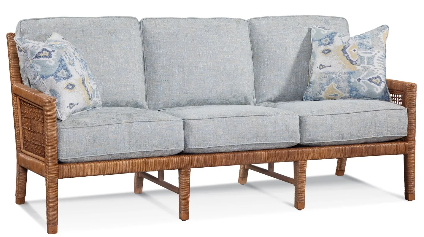 Pine Isle 76" Rattan Sofa (+28 finishes +69 fabrics) 1 Pine Isle 76" Rattan Sofa (+28 finishes +69 fabrics)