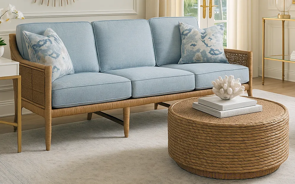 Pine Isle 76" Rattan Sofa (+28 finishes +69 fabrics) 2 Pine Isle 76" Rattan Sofa (+28 finishes +69 fabrics)