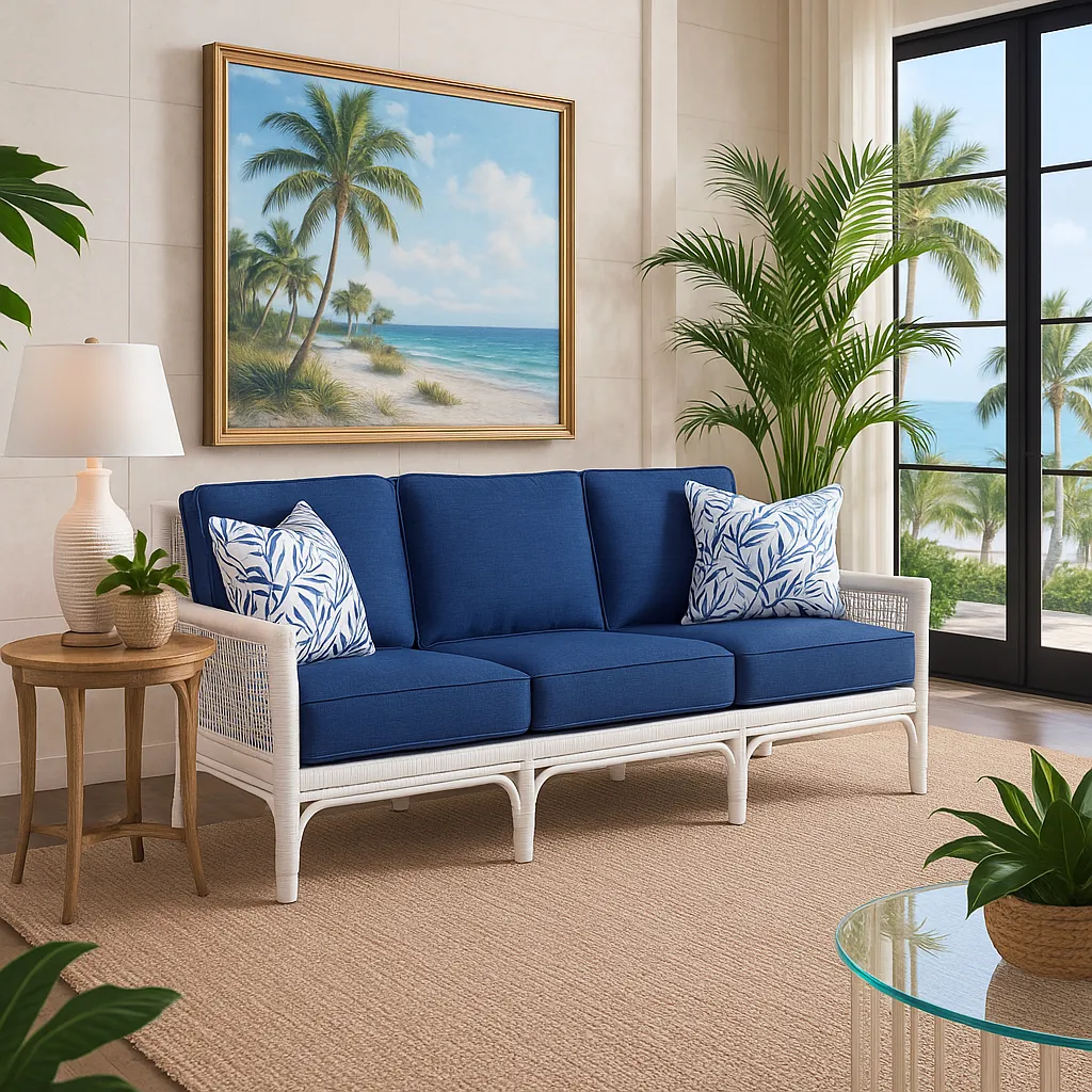 Pine Isle 76" Rattan Sofa (+28 finishes +69 fabrics) 4 Pine Isle 76" Rattan Sofa (+28 finishes +69 fabrics)