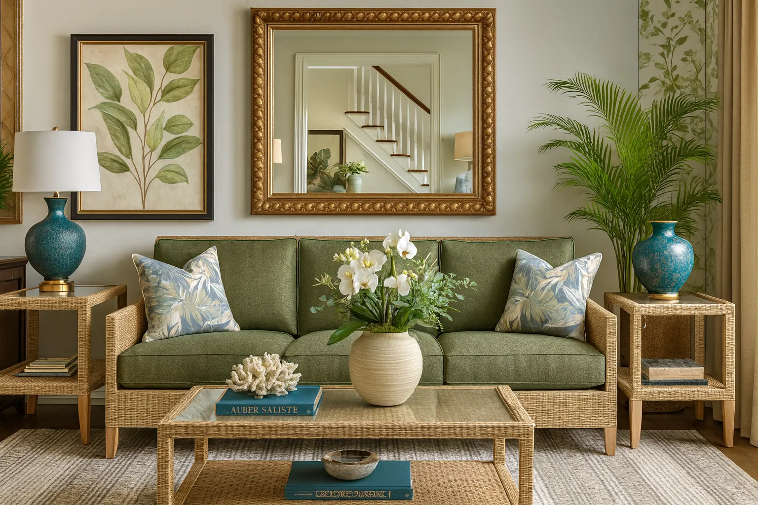 Long Beach 76" Rattan Sofa Green (+28 finishes +69 fabrics) 2 Long Beach 76" Rattan Sofa Green (+28 finishes +69 fabrics)