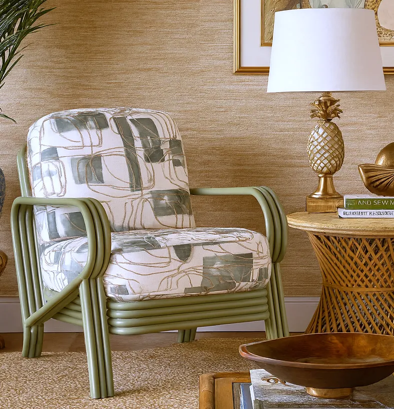 Remo Rattan Accent Chair Green (+28 finishes +69 fabrics) 3 Remo Rattan Accent Chair Green (+28 finishes +69 fabrics)