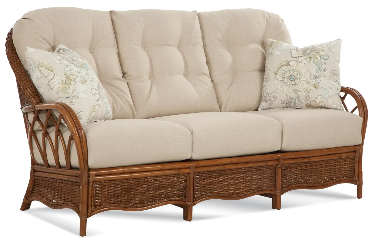 Everglade 76" Rattan Sofa Tan (+28 finishes - 69 fabrics) 1 Everglade 76" Rattan Sofa Tan (+28 finishes - 69 fabrics)