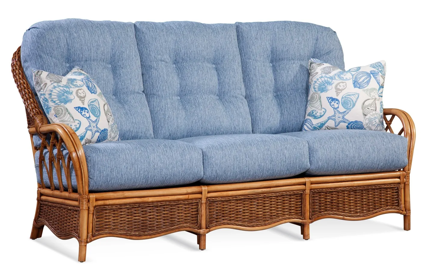 Everglade 76" Rattan Sofa Tan (+28 finishes - 69 fabrics) 3 Everglade 76" Rattan Sofa Tan (+28 finishes - 69 fabrics)